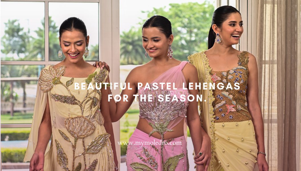 pastel wedding lehenga