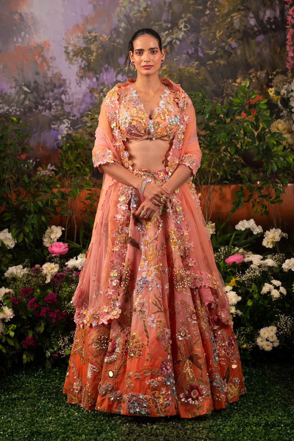 strapless open back dress Buy Zara Lehenga – Coral Pink Indian Bridal Lehenga in Mumbai Online|  Moledro