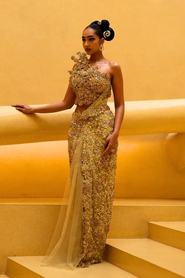 indo western drape dress online