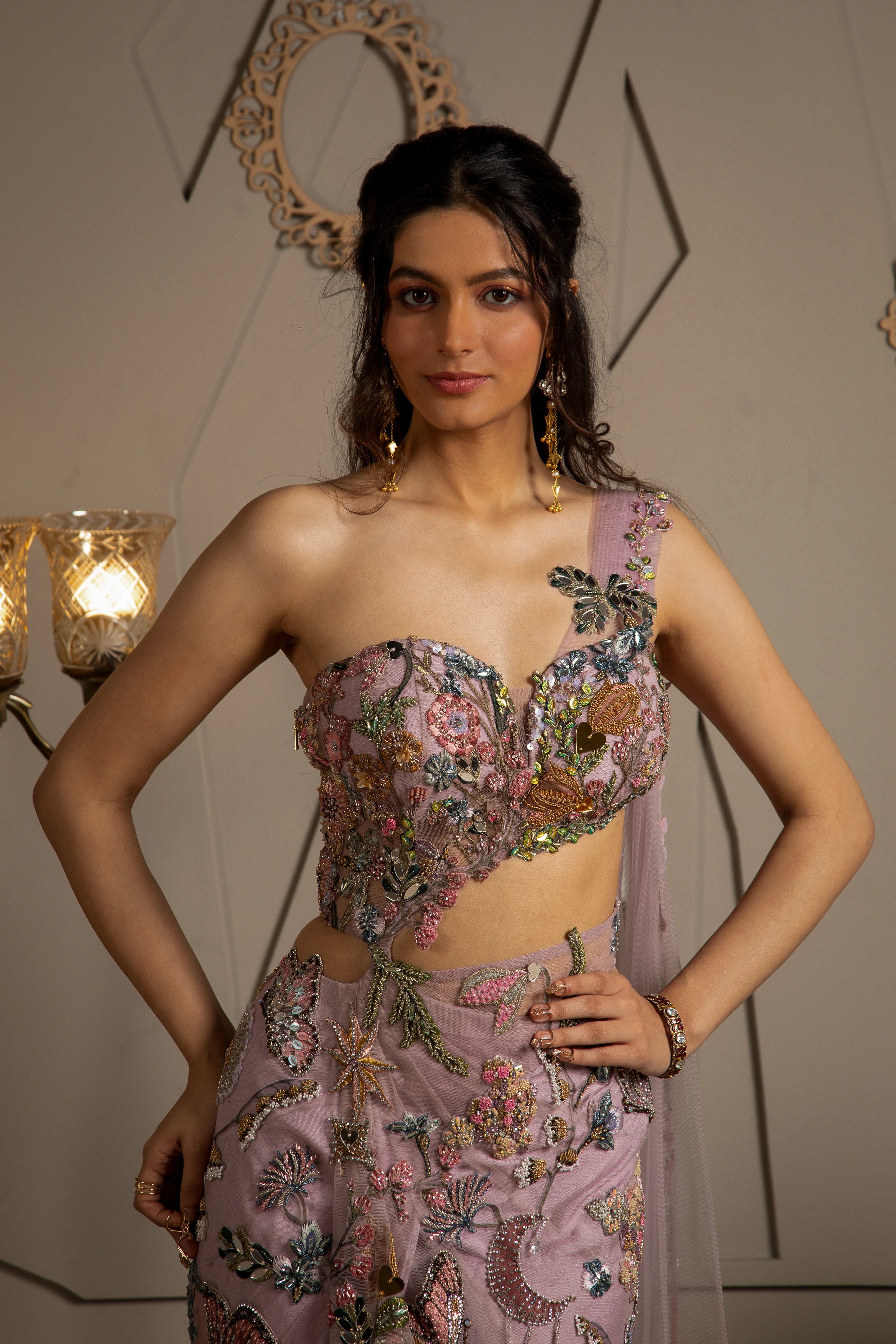 Elysia Designer draped dress