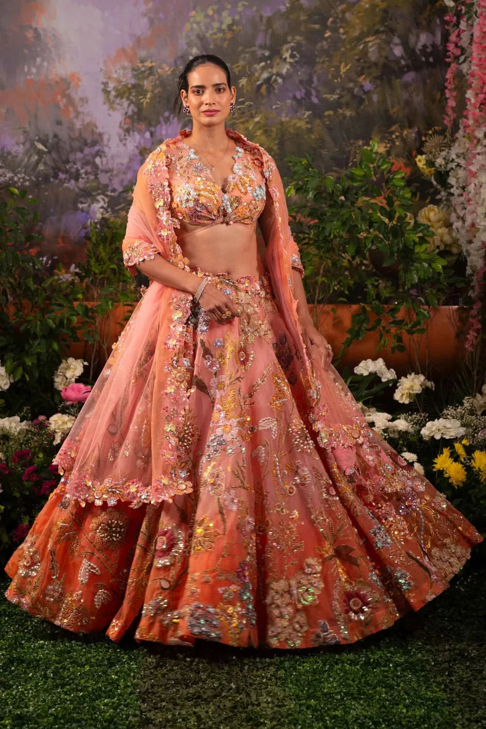 Zara Lehenga Design Set with Butterfly Net dupatta
