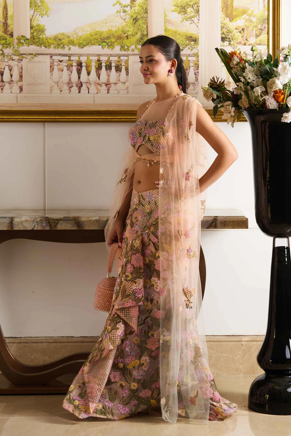 Ziva Embroidery saree drape dress