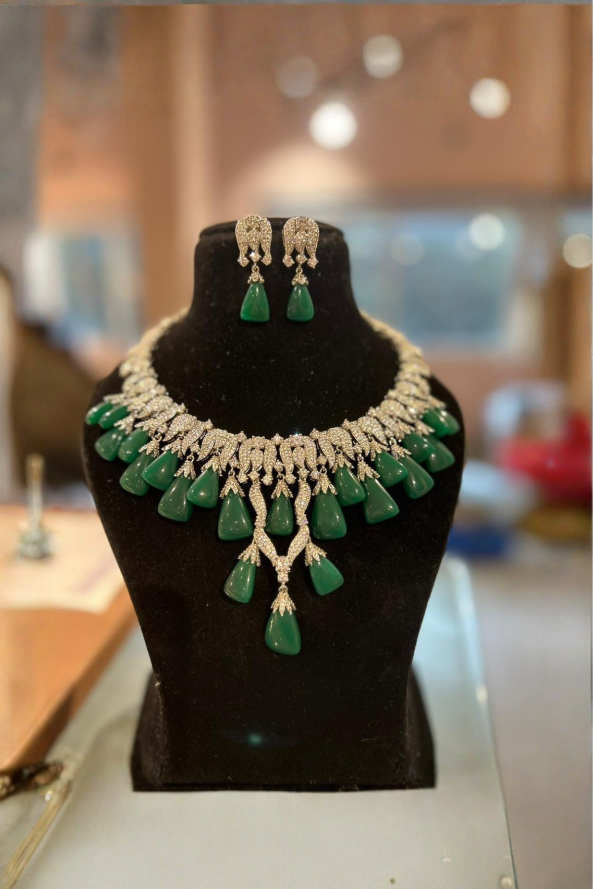 Verdant Cascade Emerald Set