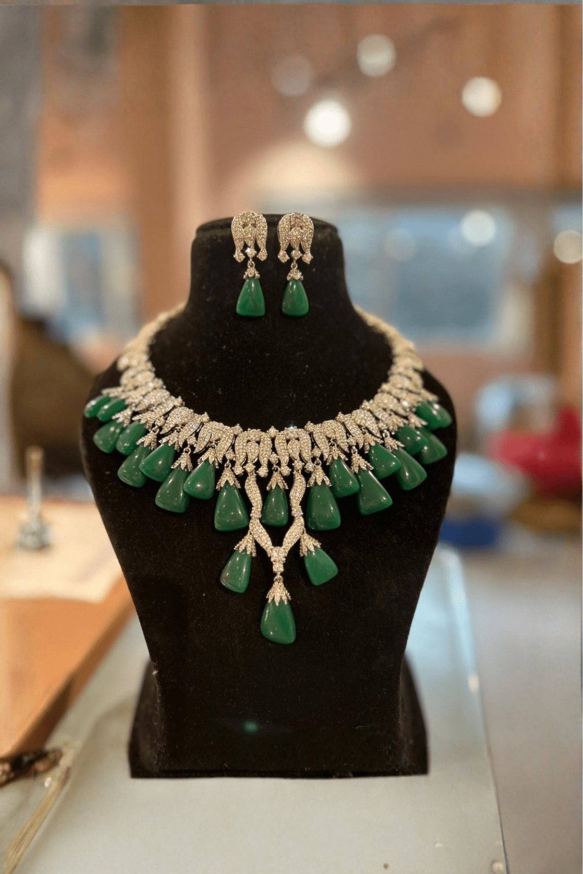 Verdant Cascade Emerald Set