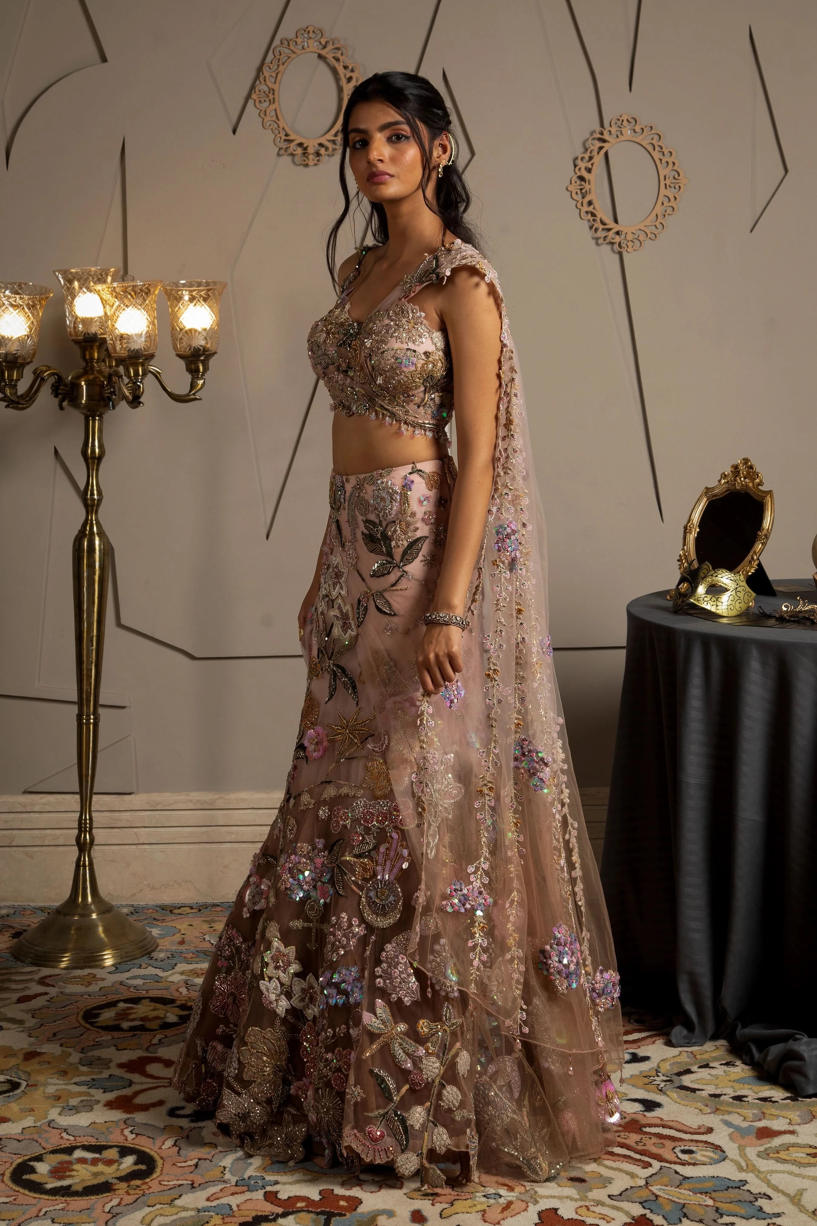 Aurora Hand Embroidery Designs For Lehenga