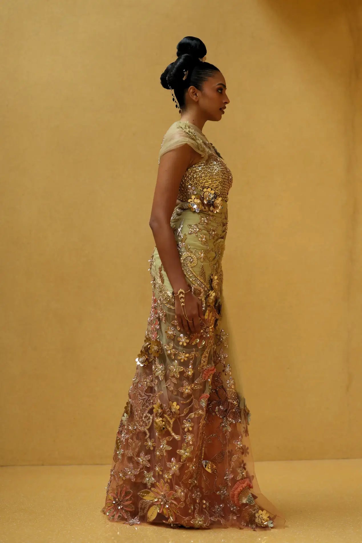 Stylish saree drape dress