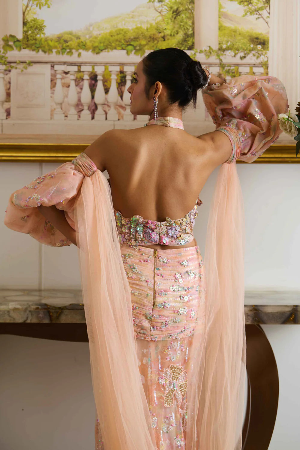 Marissa Indo western drape dresses