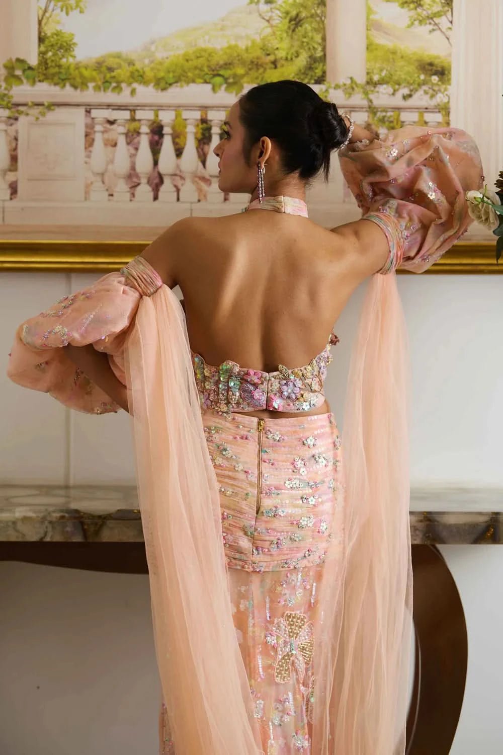 Marissa Indo western drape dresses