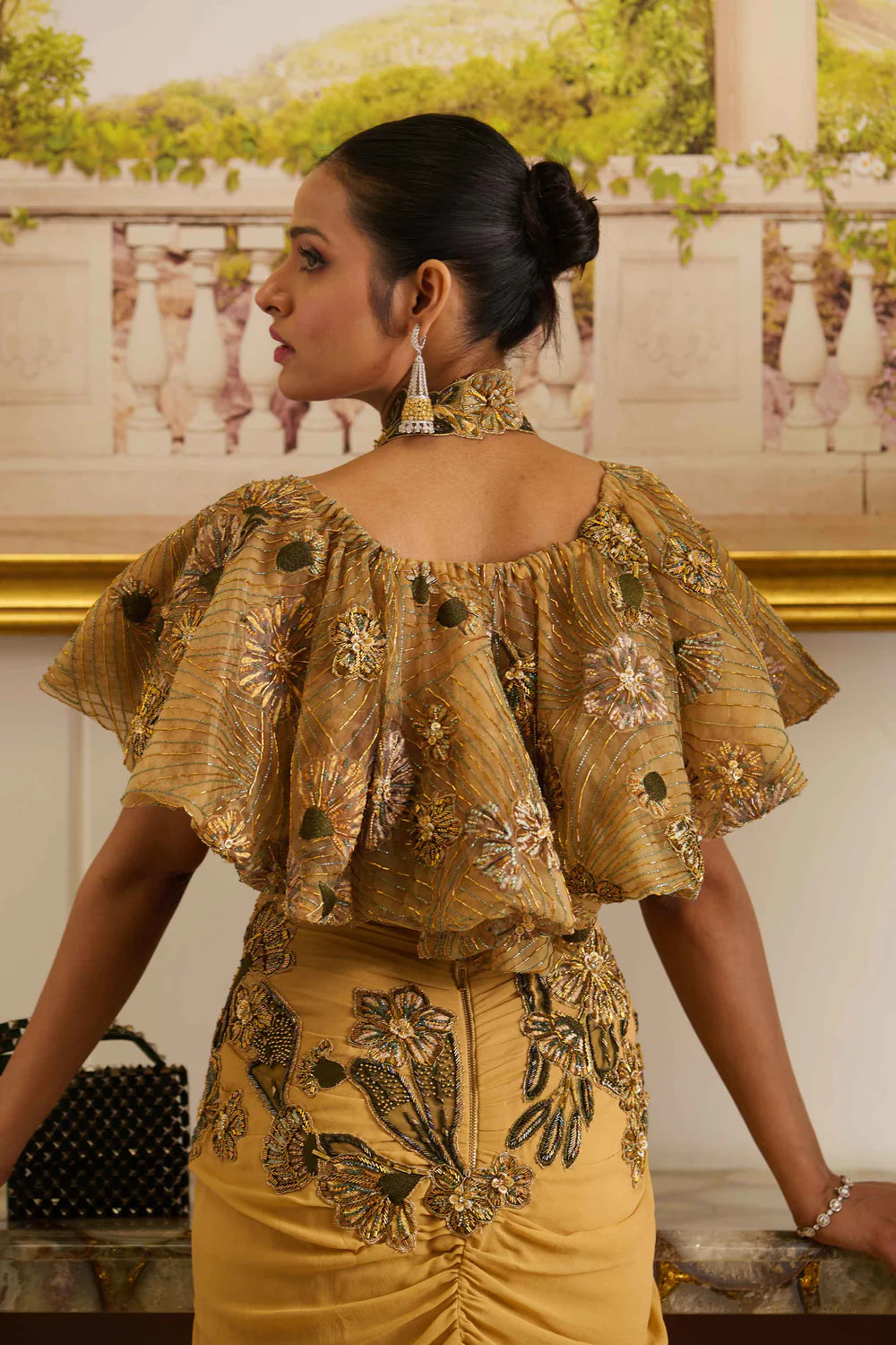 Yellow Saree Drape Dress Online