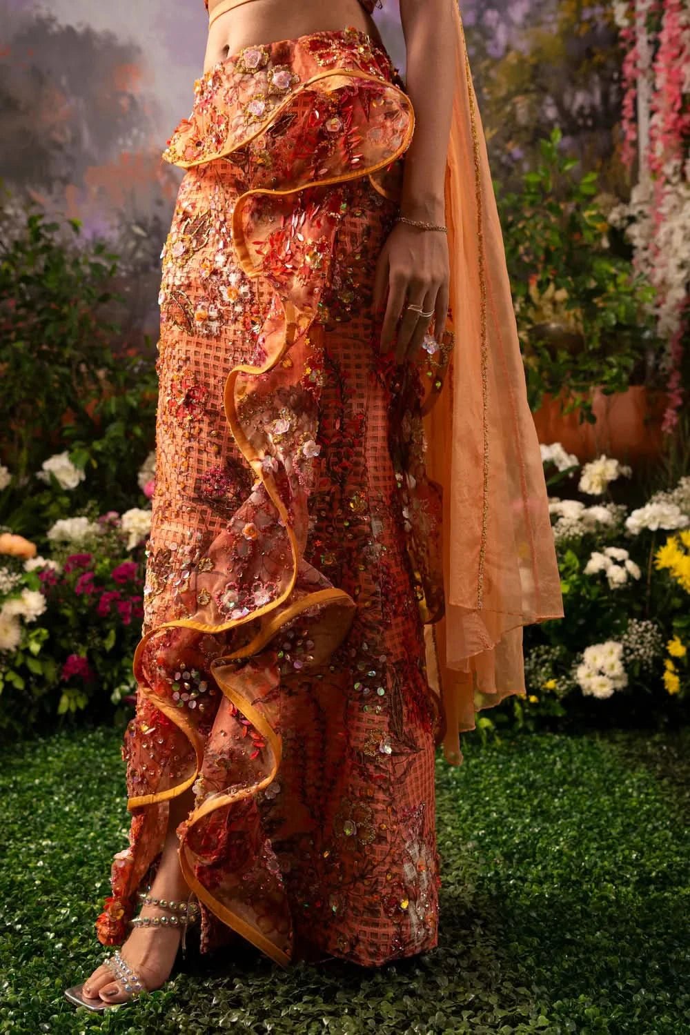 handcrafted draped Saree for Ladies