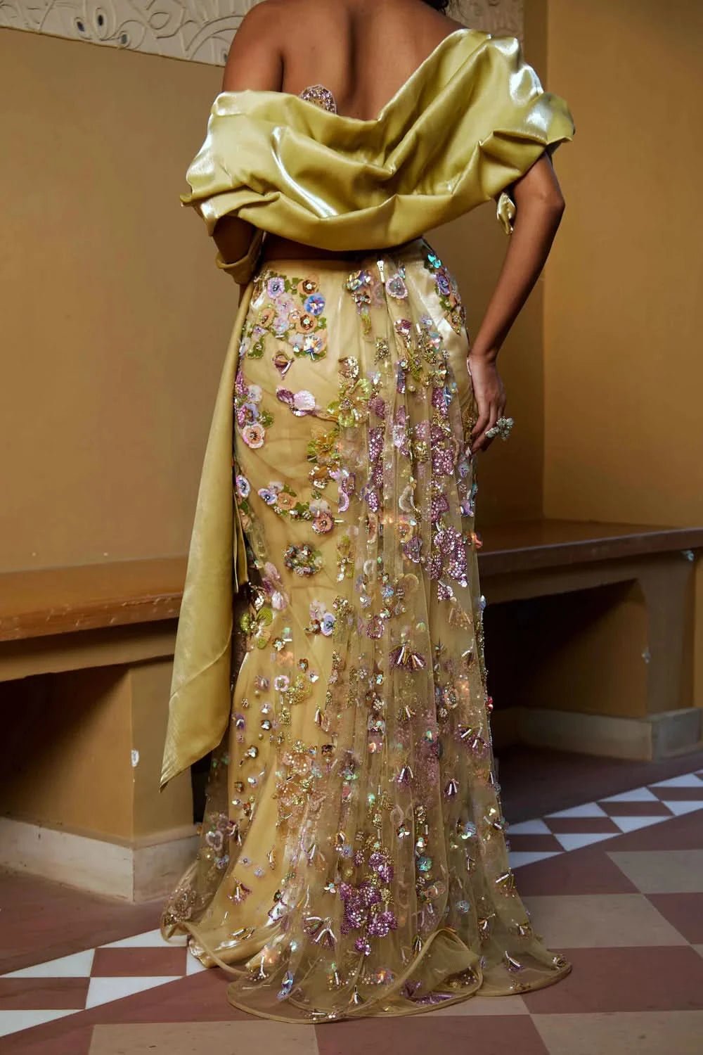 Laya Shimmer Net and Organza Blouse Design
