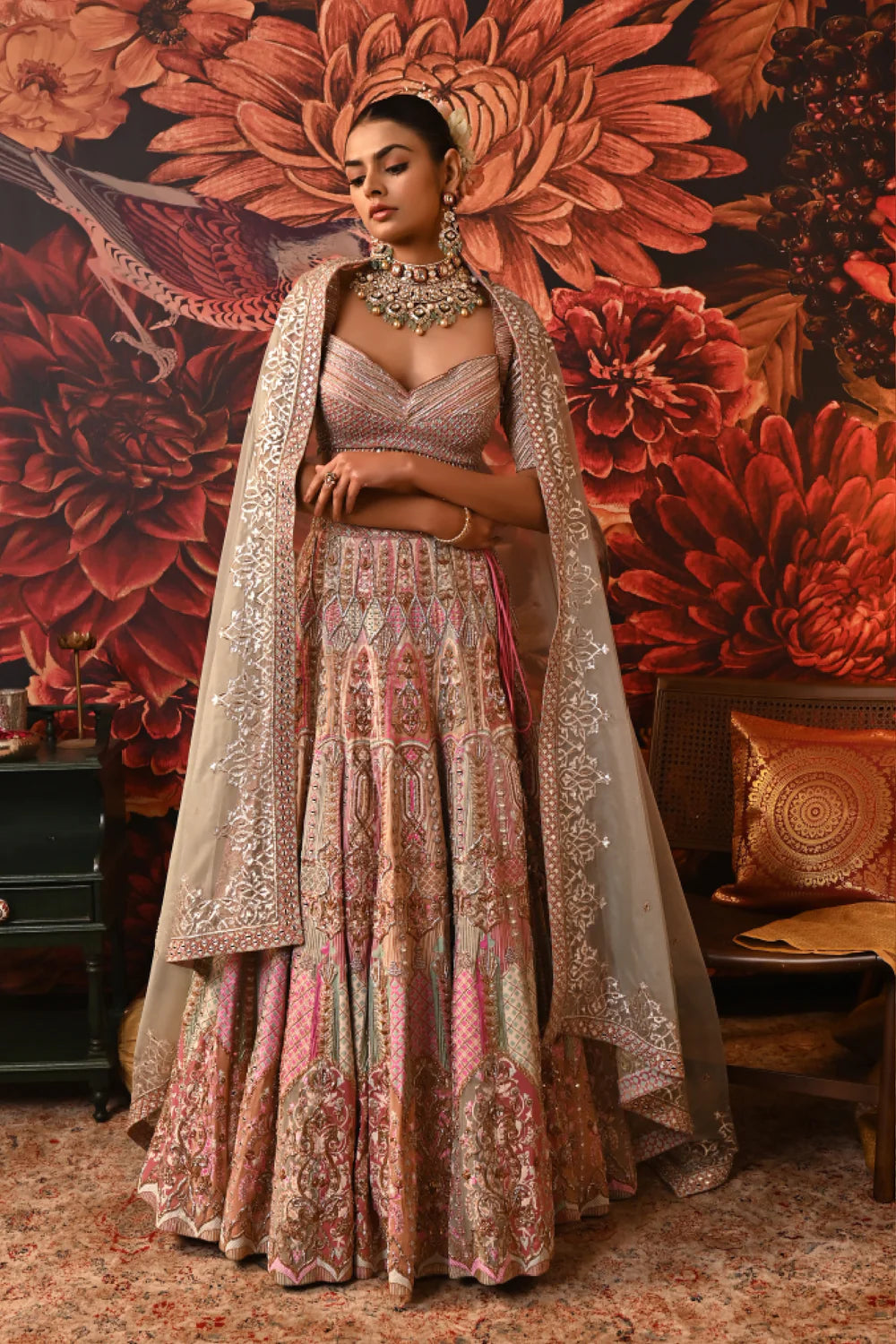 Lehenga with embroidered blouse designs