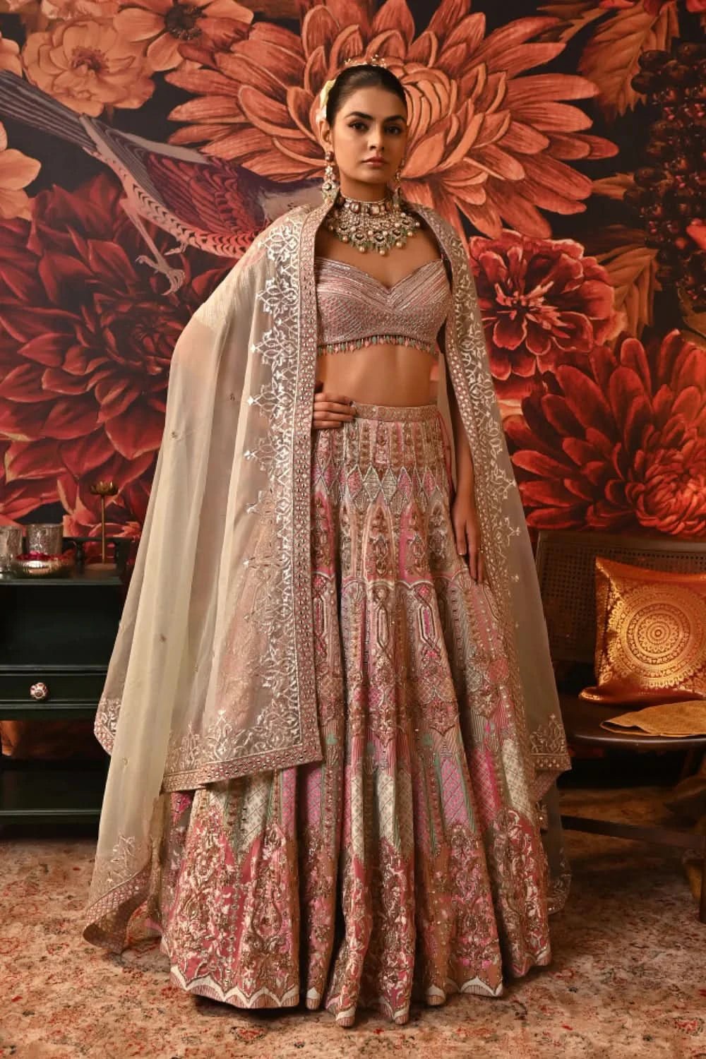 Aiyana Lehenga with embroidered blouse designs