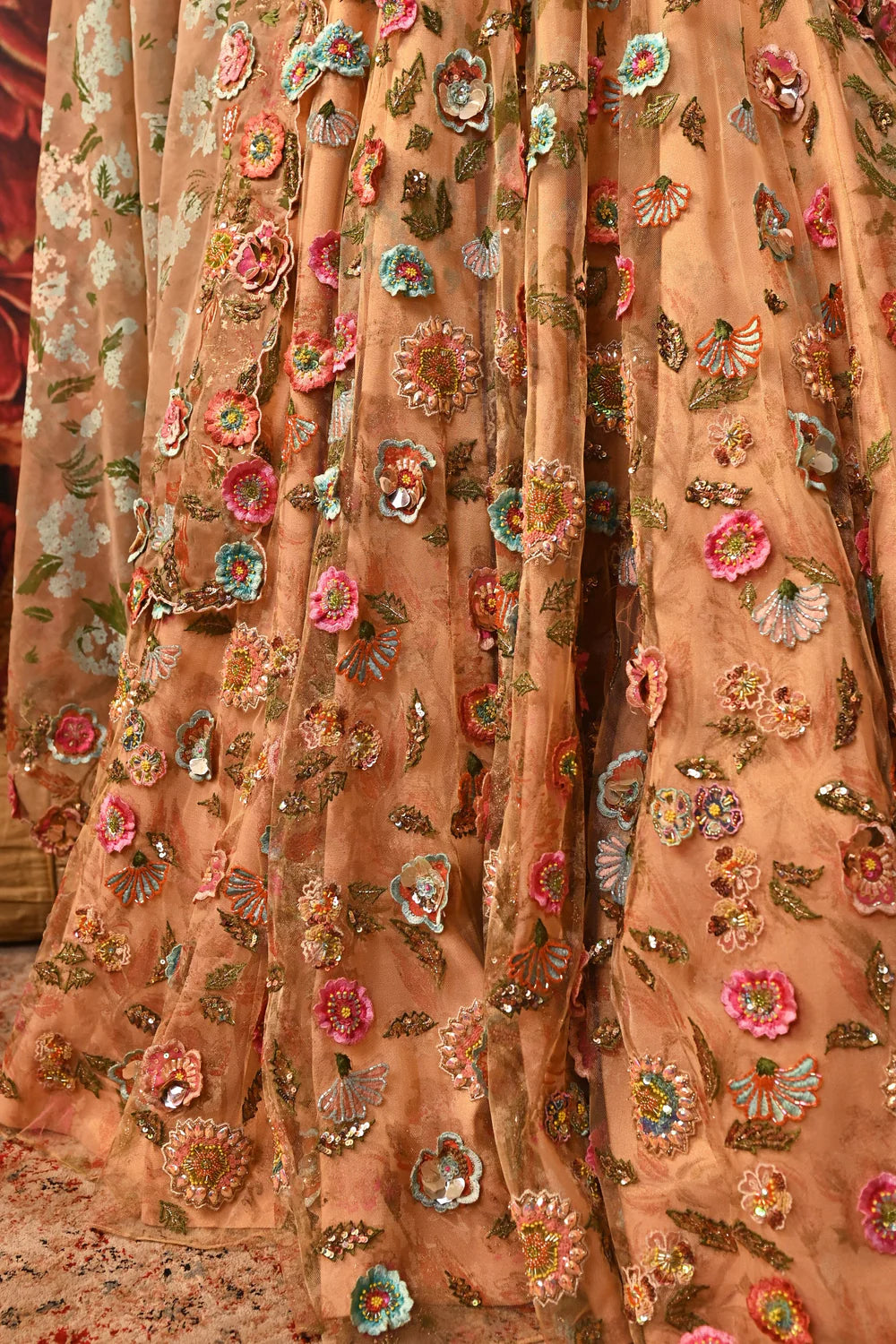 Floral Embroidery Lehenga Design