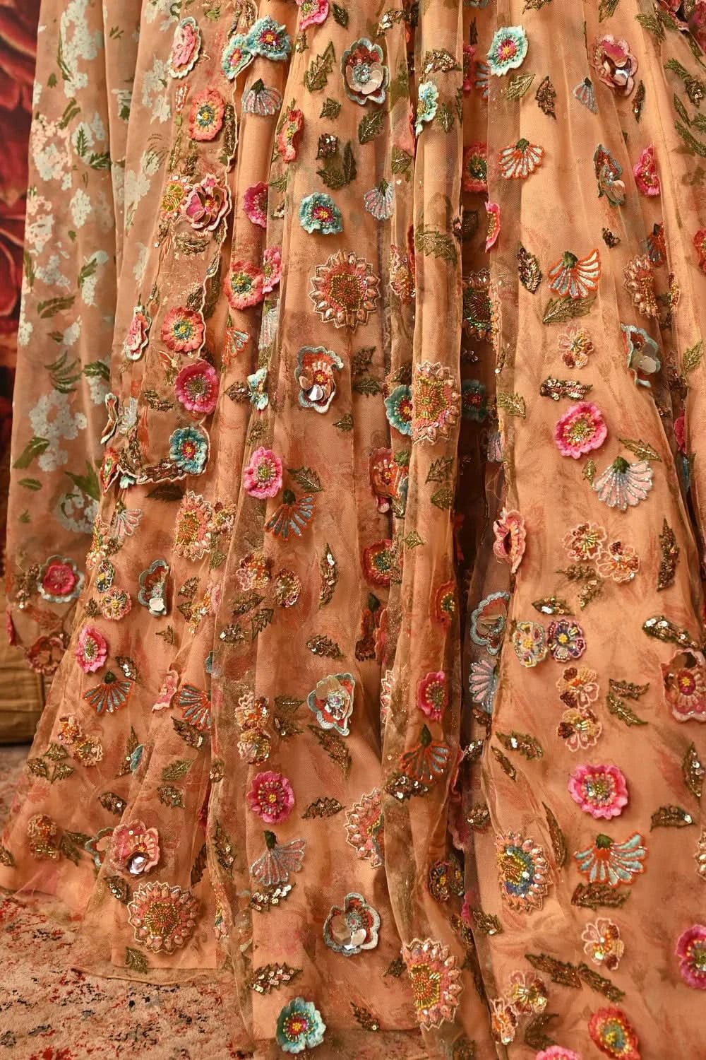 Floral Embroidery Lehenga Design