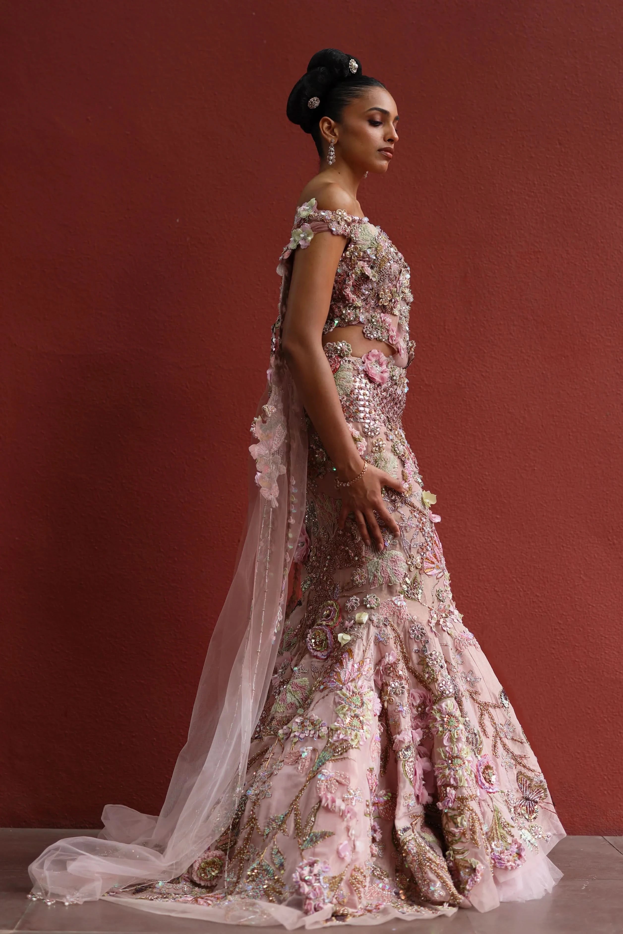 Lila designer lehenga set