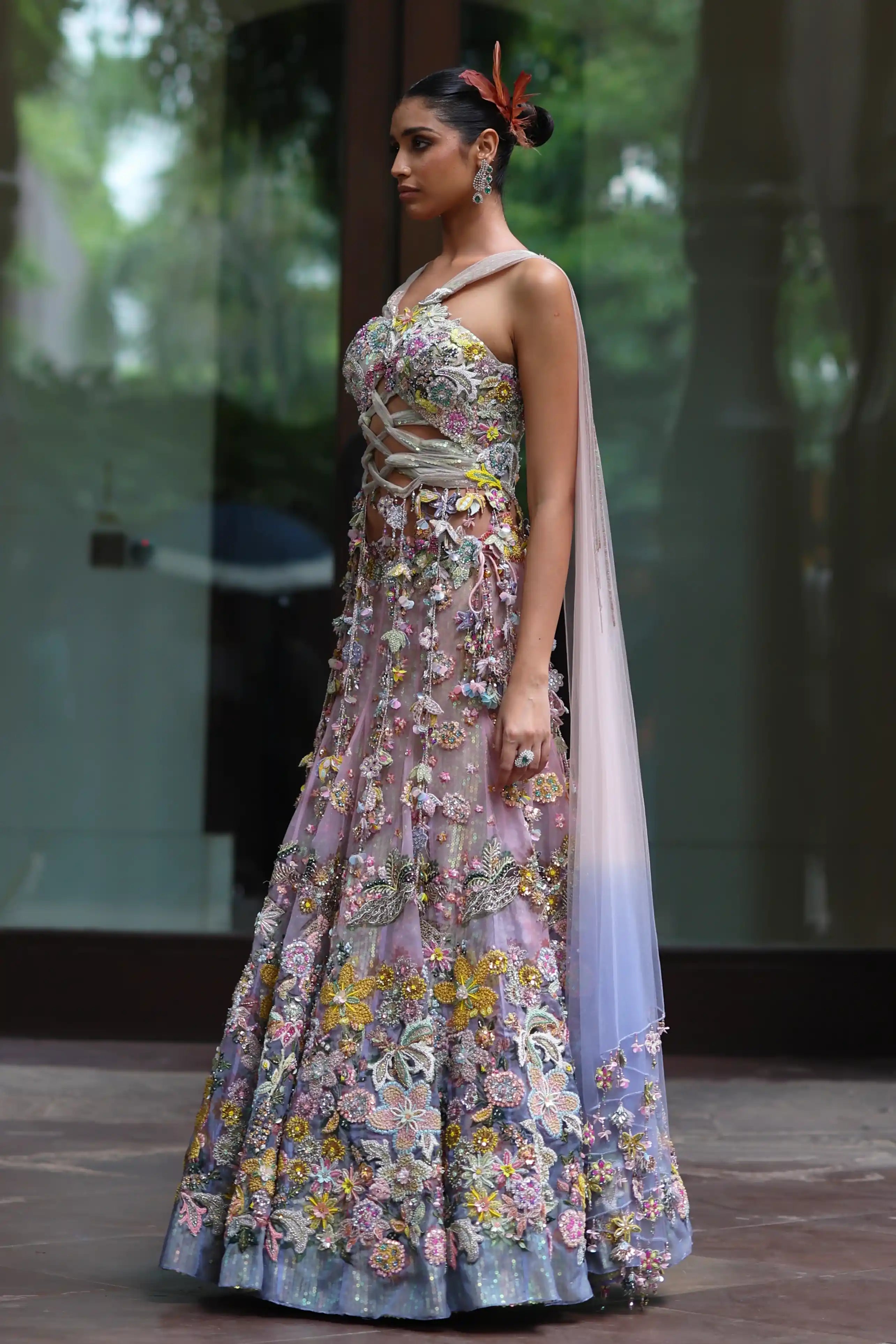 Sora Georgette Lehenga Design