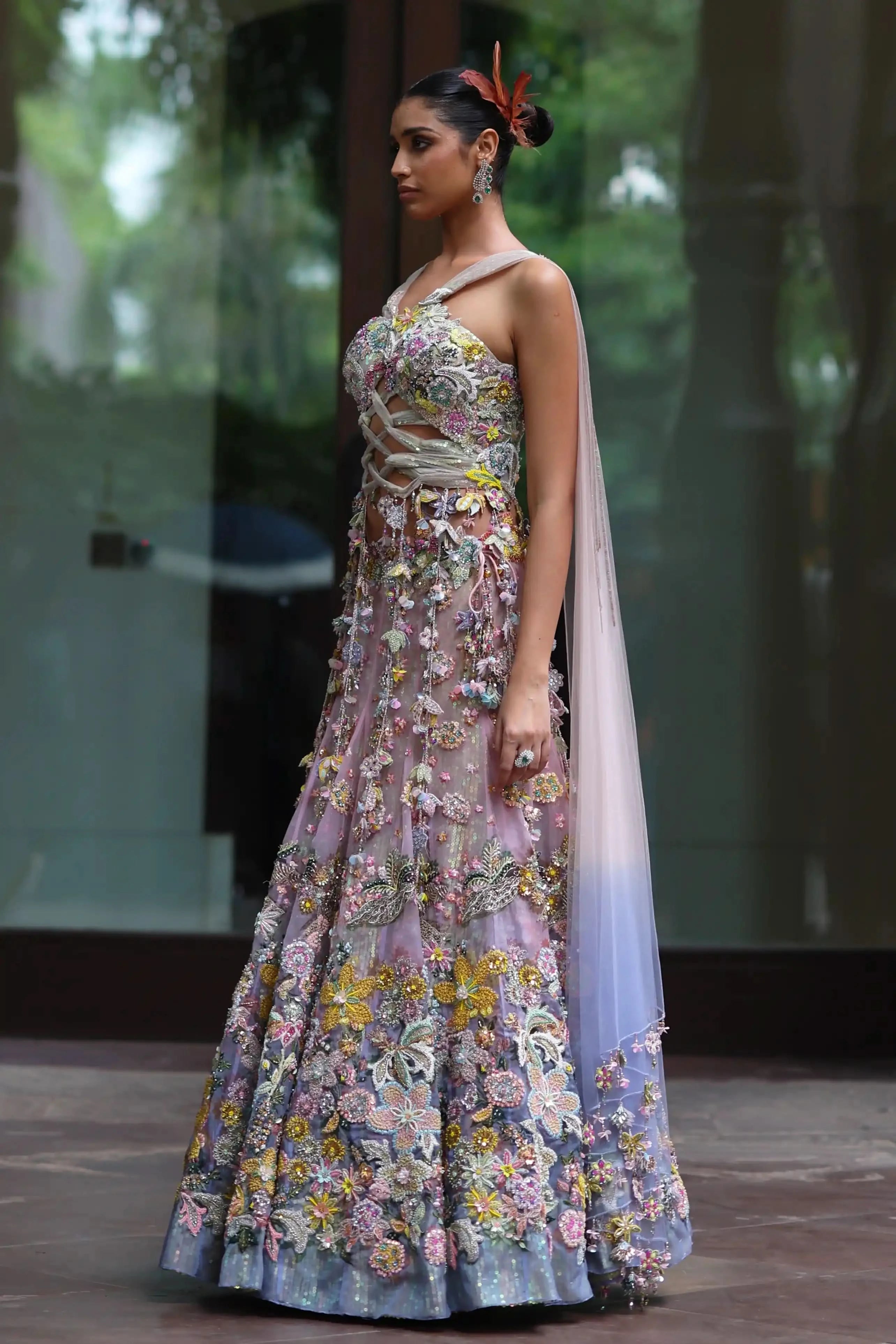 Sora Georgette Lehenga Design