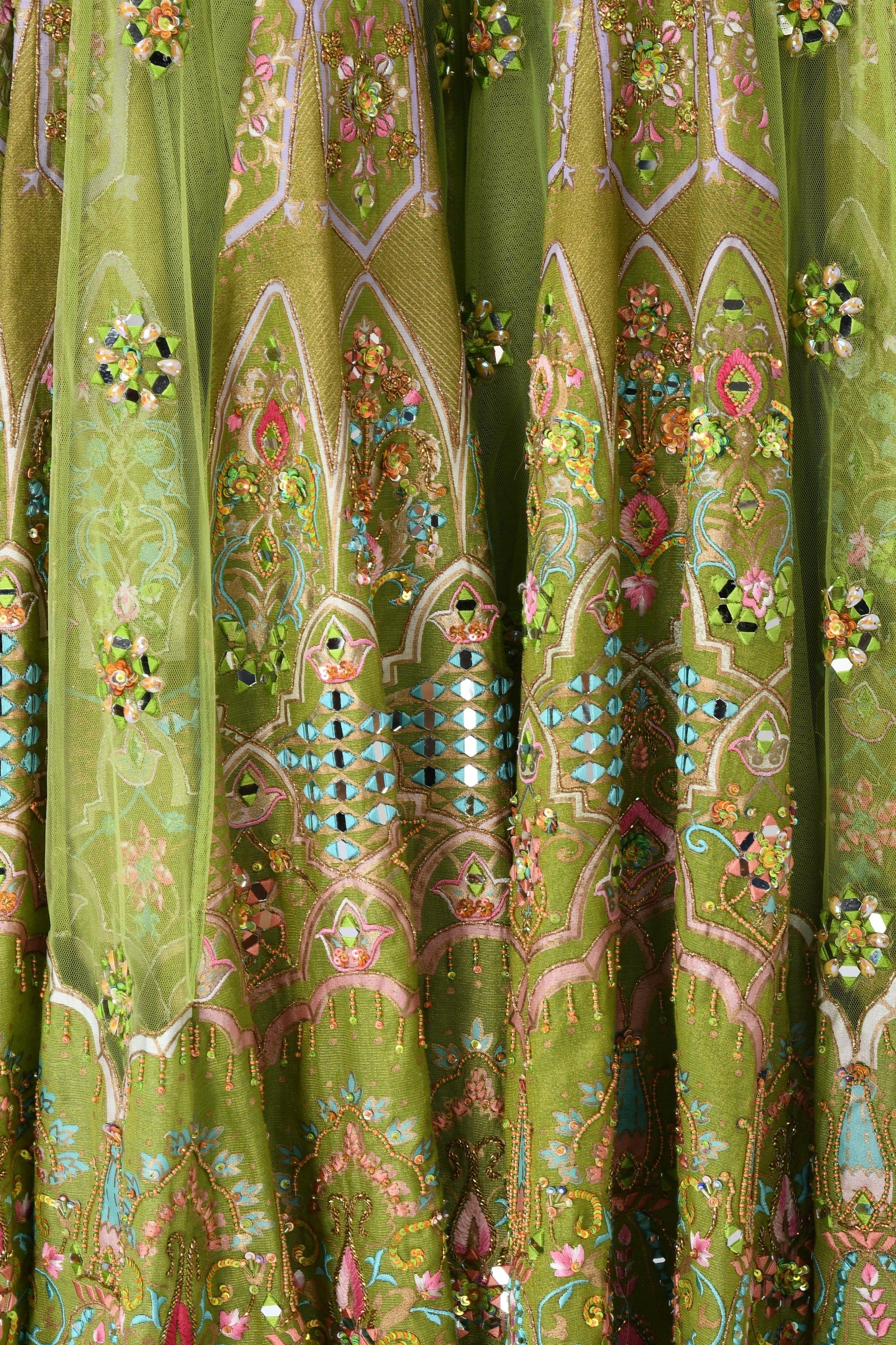 Green color designer Sharara Set