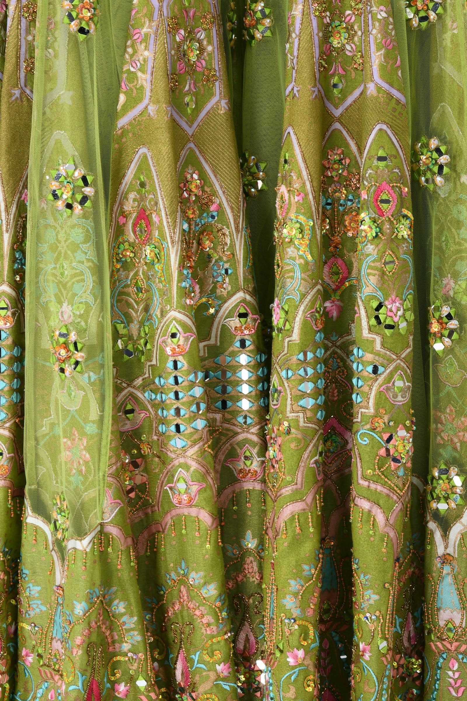 Green color designer Sharara Set