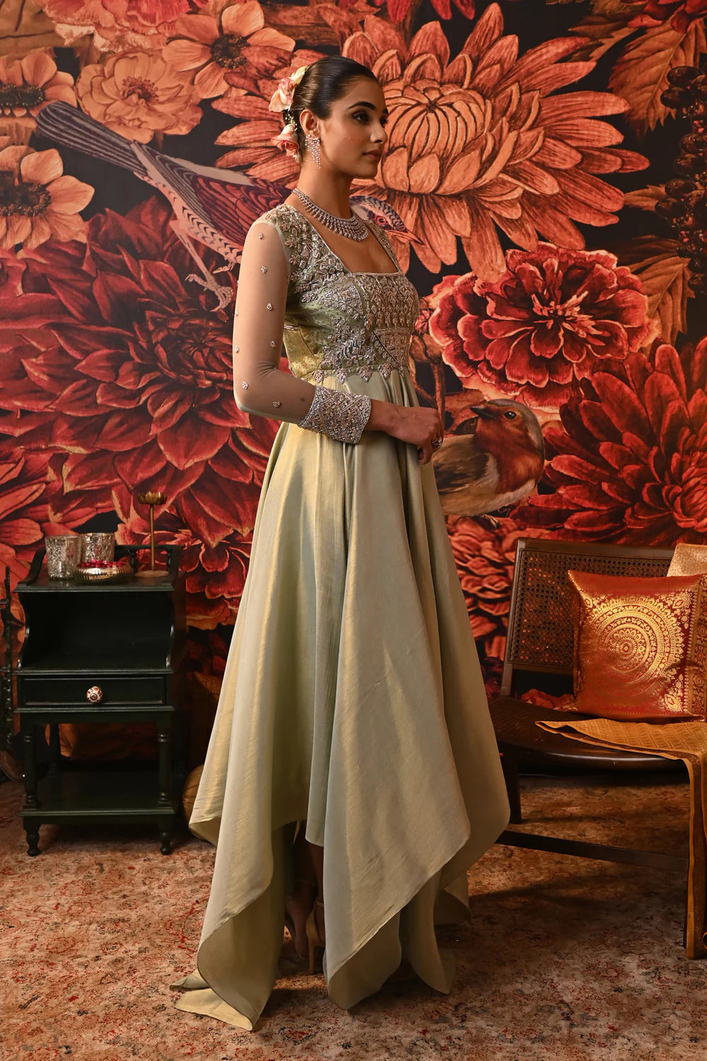 Ezra Anarkali Gown dress with full Sleeves