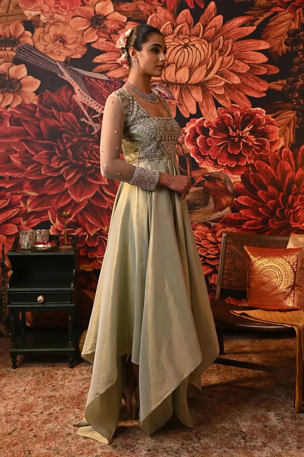 Ezra Anarkali Gown dress with full Sleeves