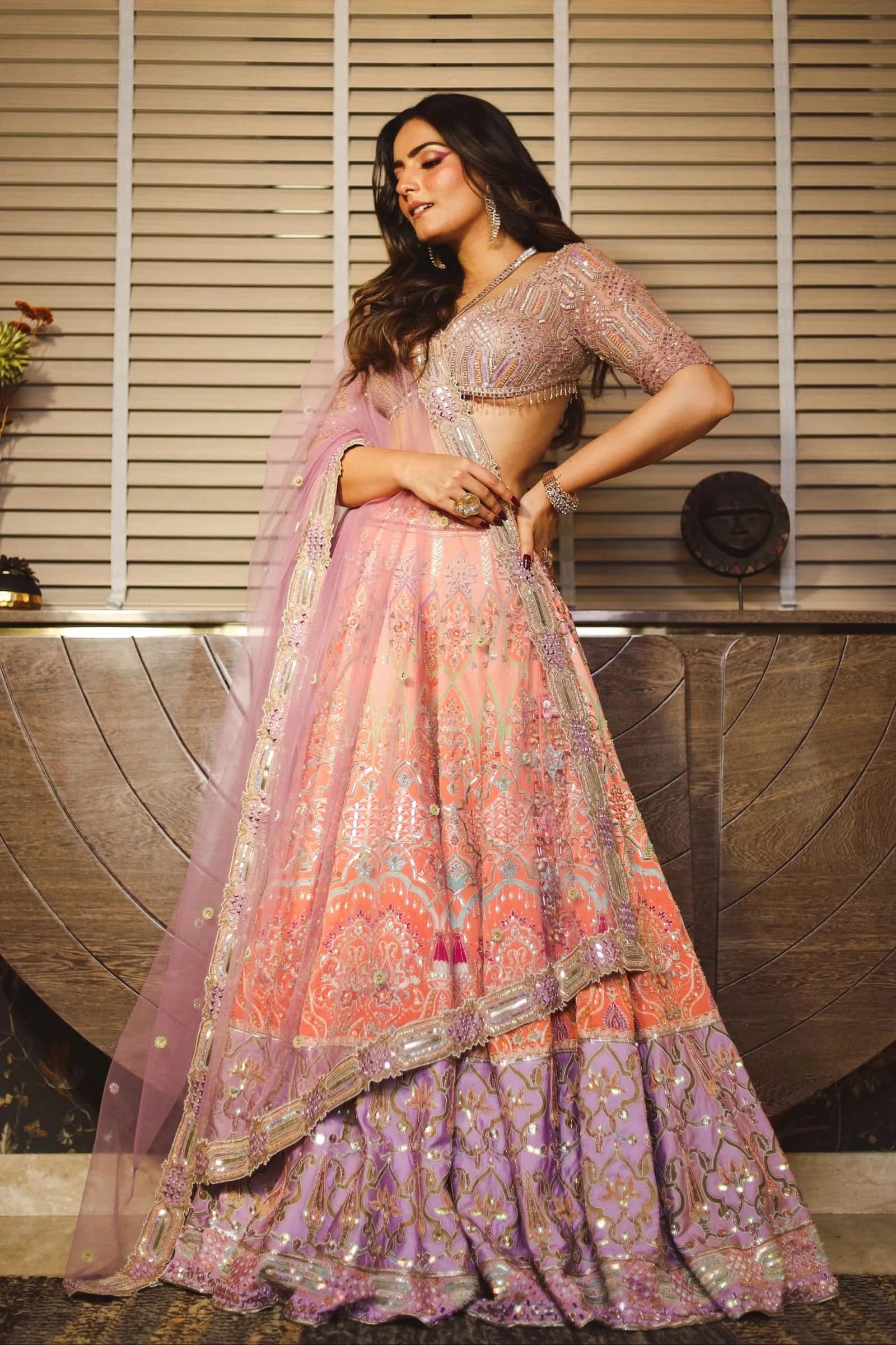 Husnah Lehenga with Backless Blouse