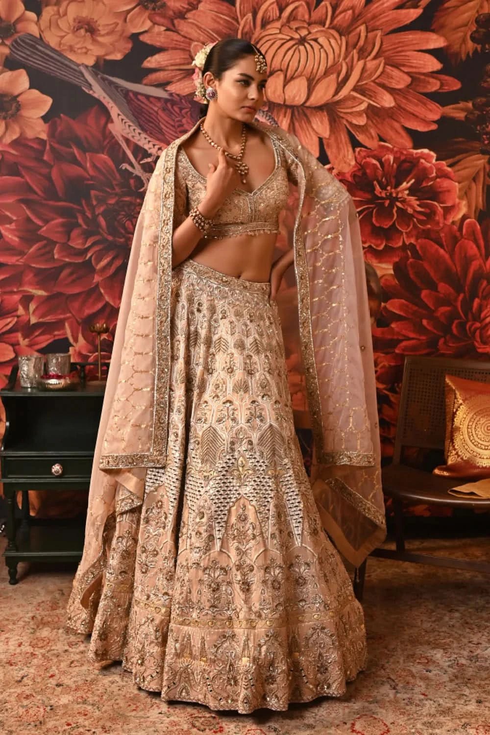 Kasiya Lehenga with embroidered blouse designs
