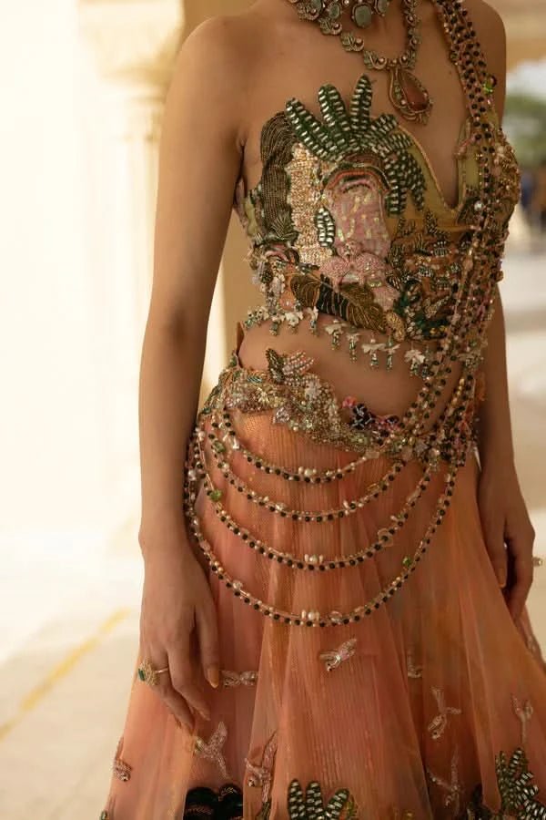 Organza fabric lehenga