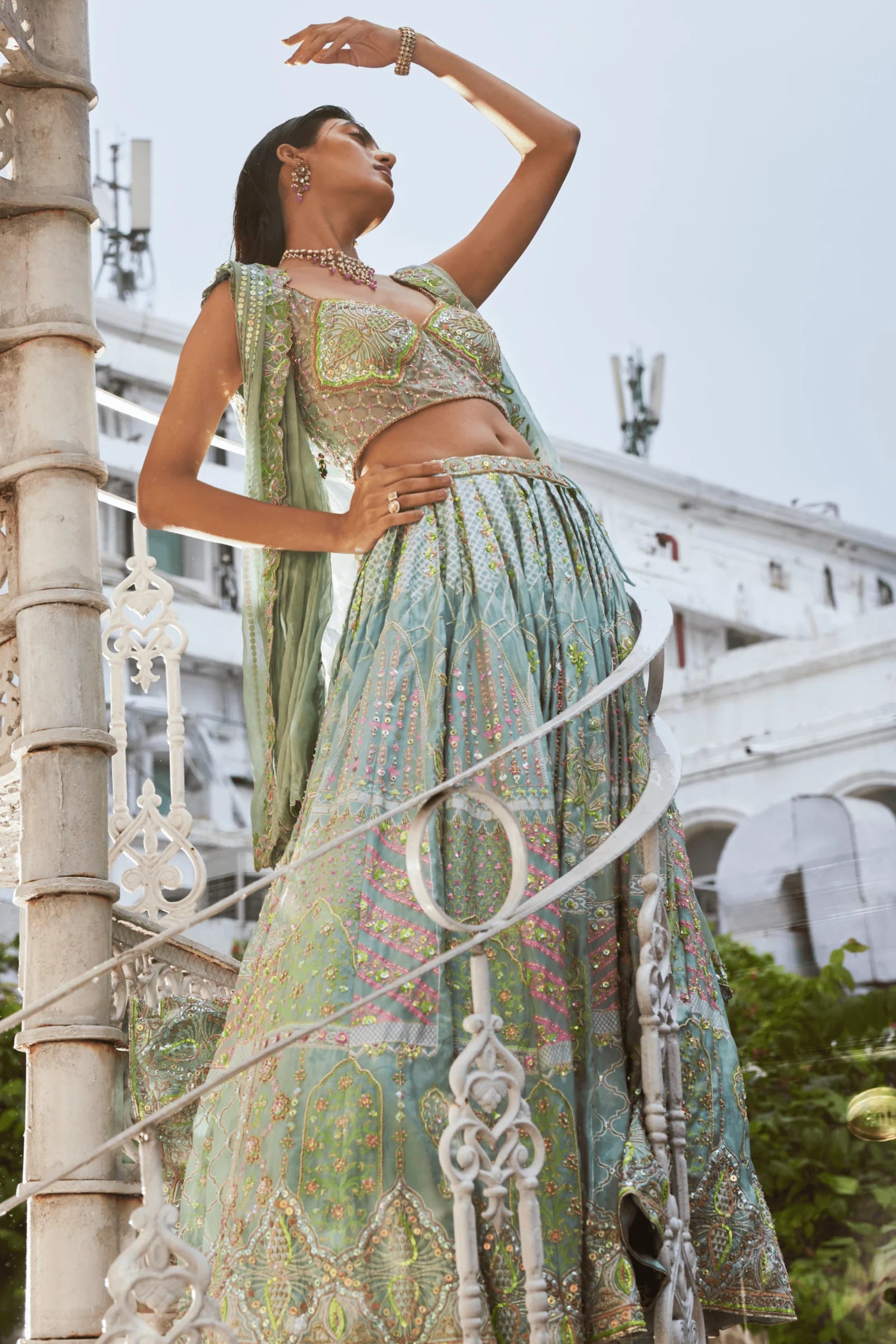 Mira Aqua Lehenga design