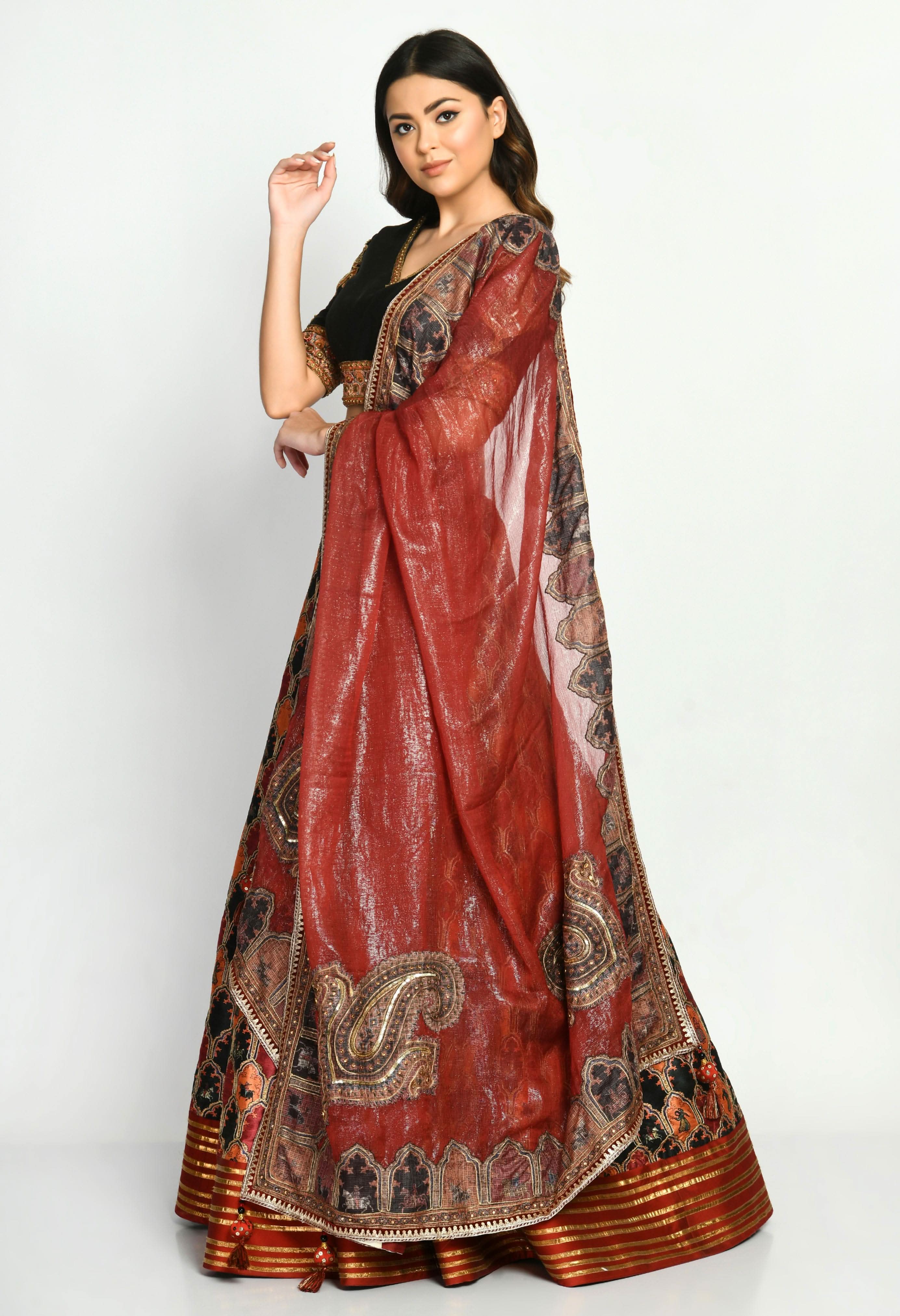 Zahara Lehenga with Embroidered Laced