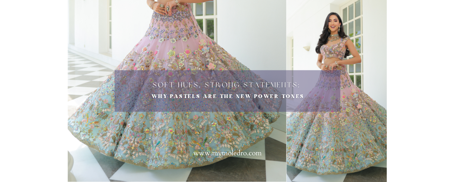 pastel color bridal lehenga