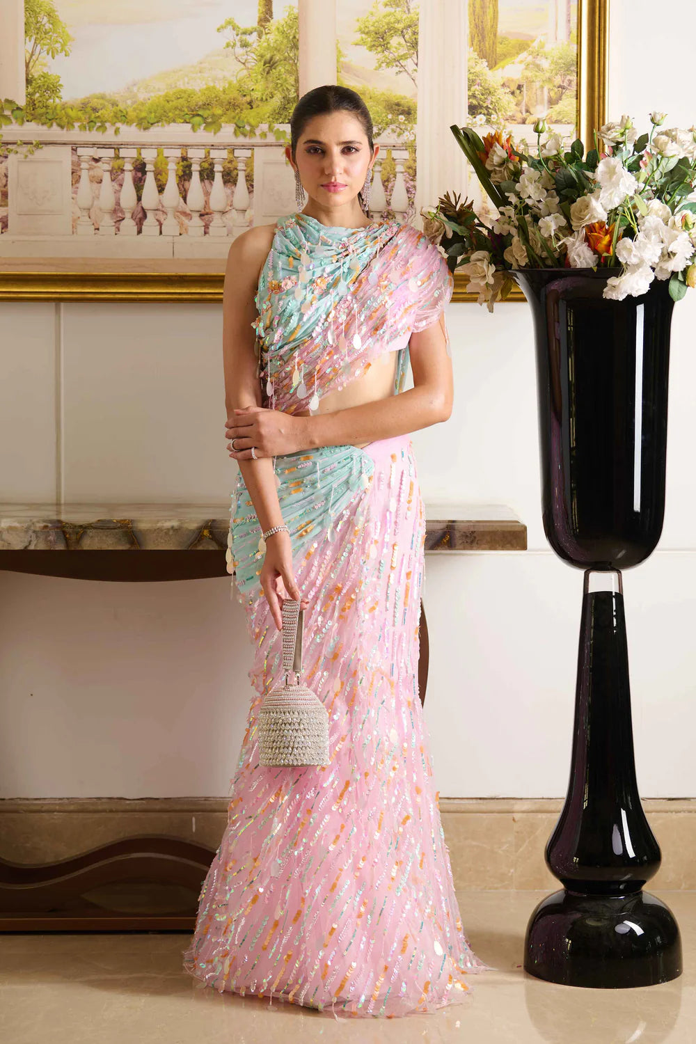 pre drape saree dress