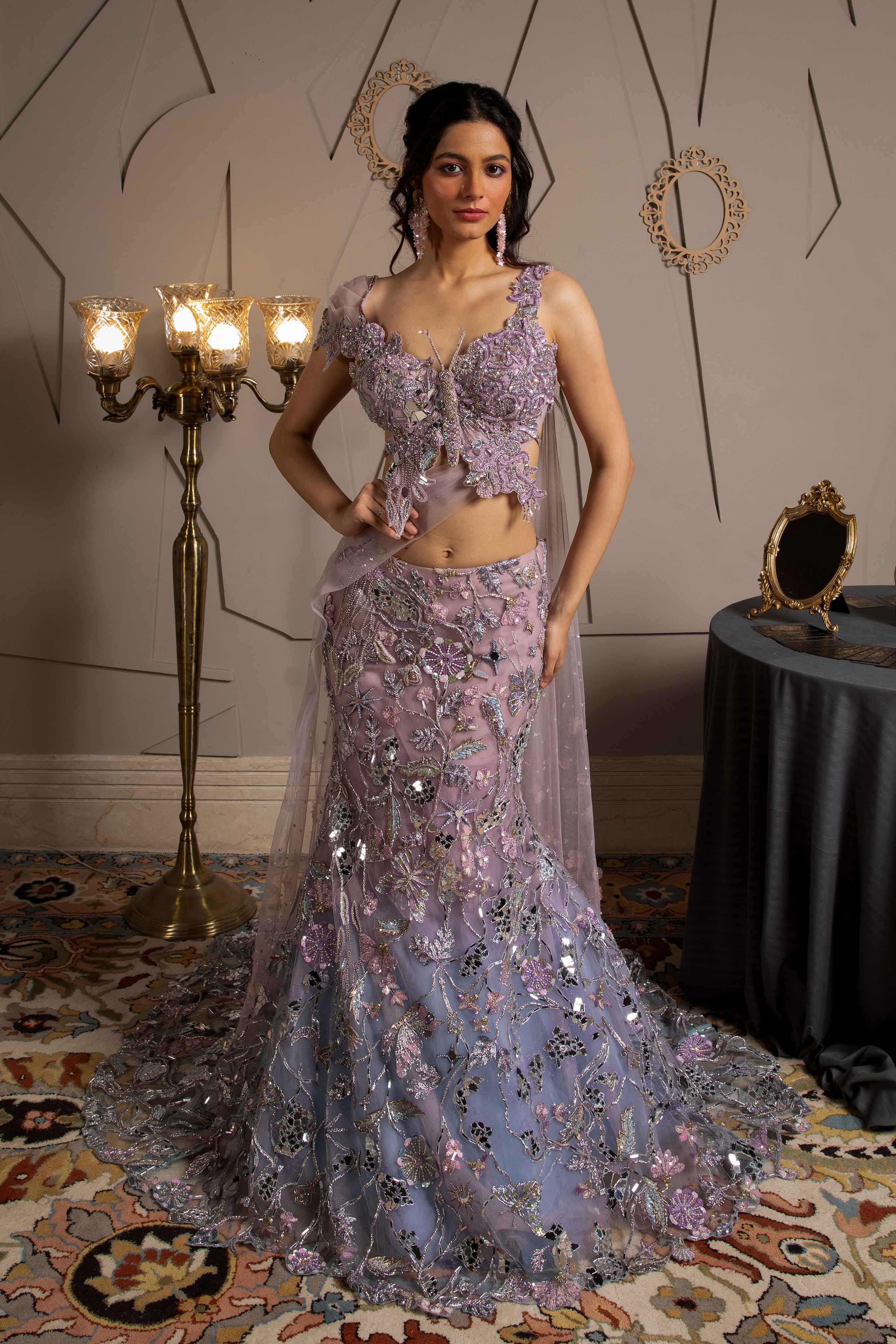 Skye fish-cut Mermaid lehenga set