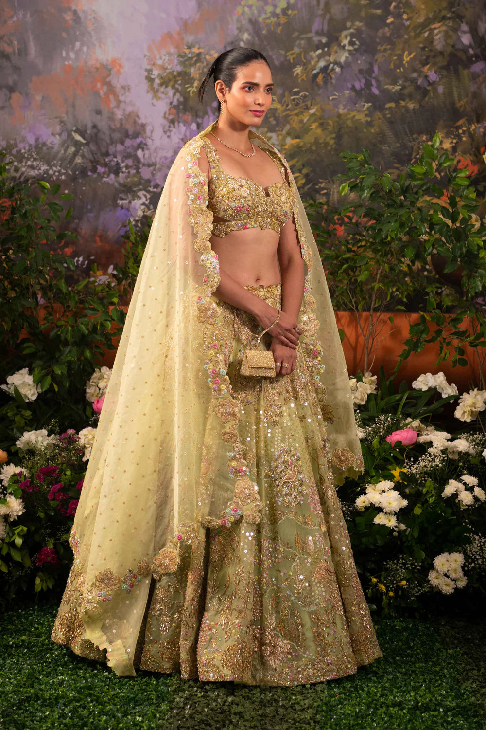 floral embroidery Lehenga Design