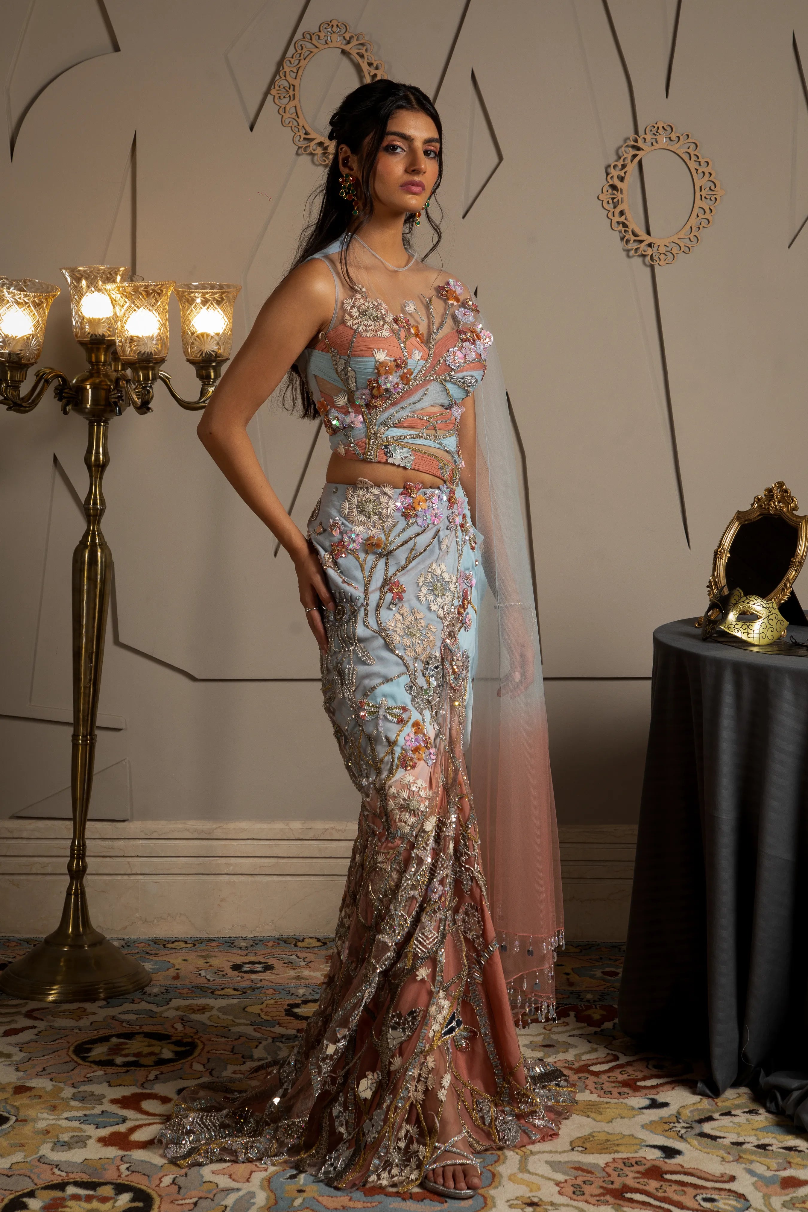 Rhea draped saree gown