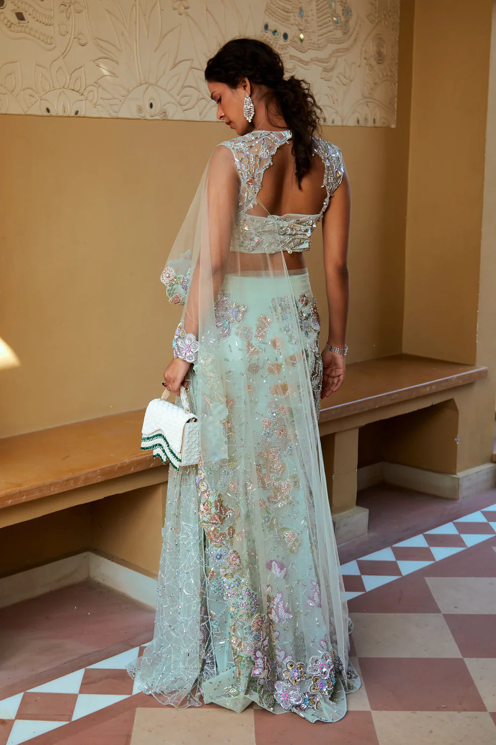 Anoushka Shimmer Net and Organza Blouse Design