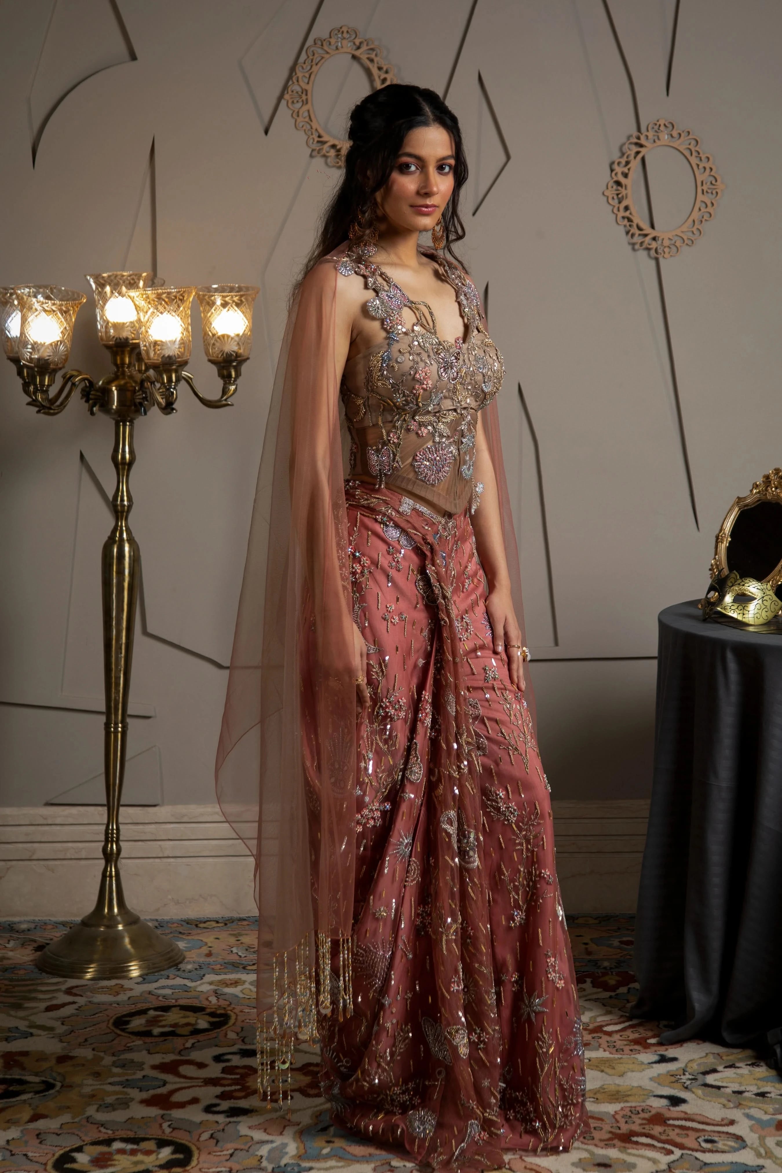 Cyra designer embroidered Indian Co-ord Set