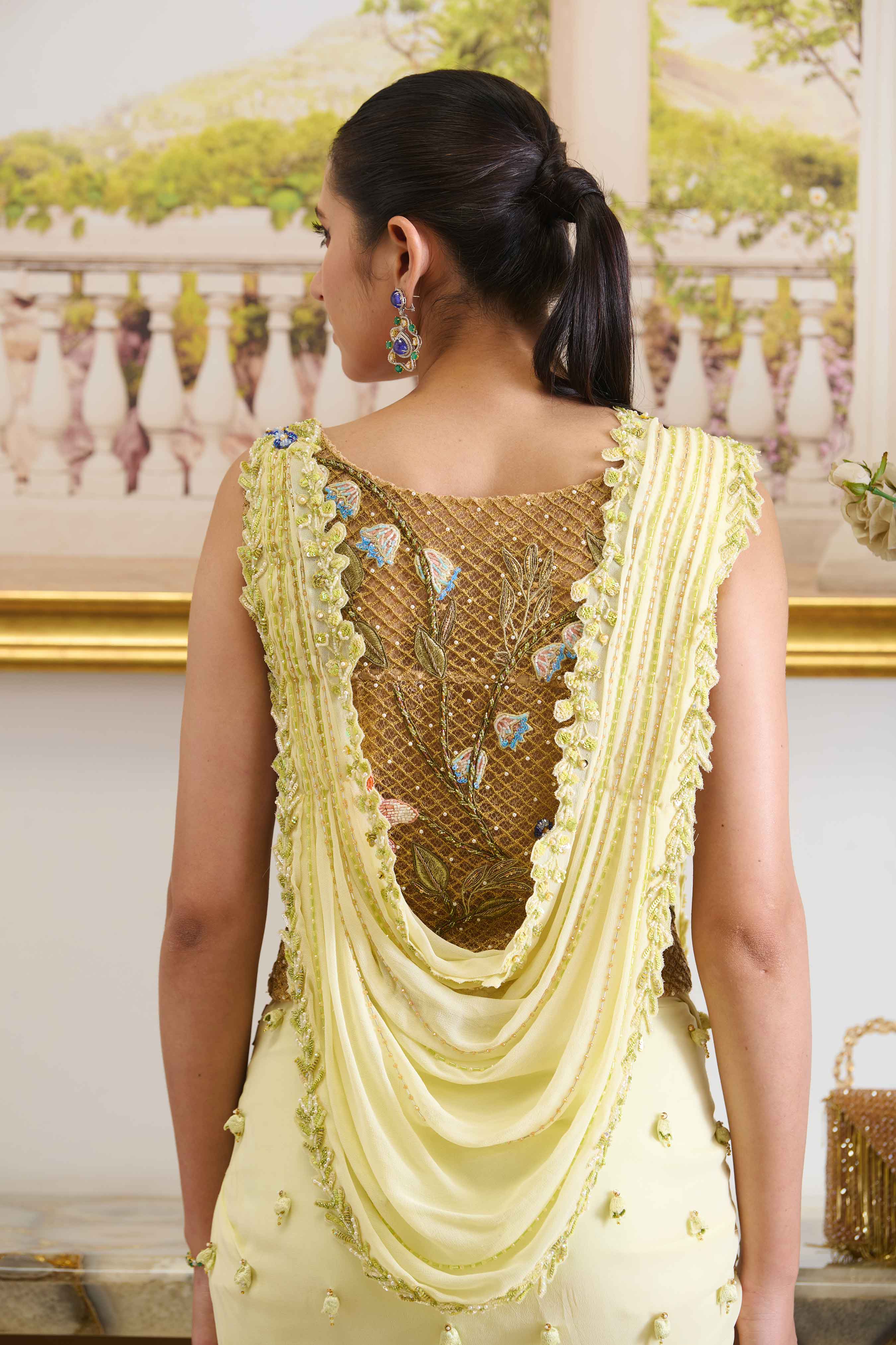 lulu saree blouse back design