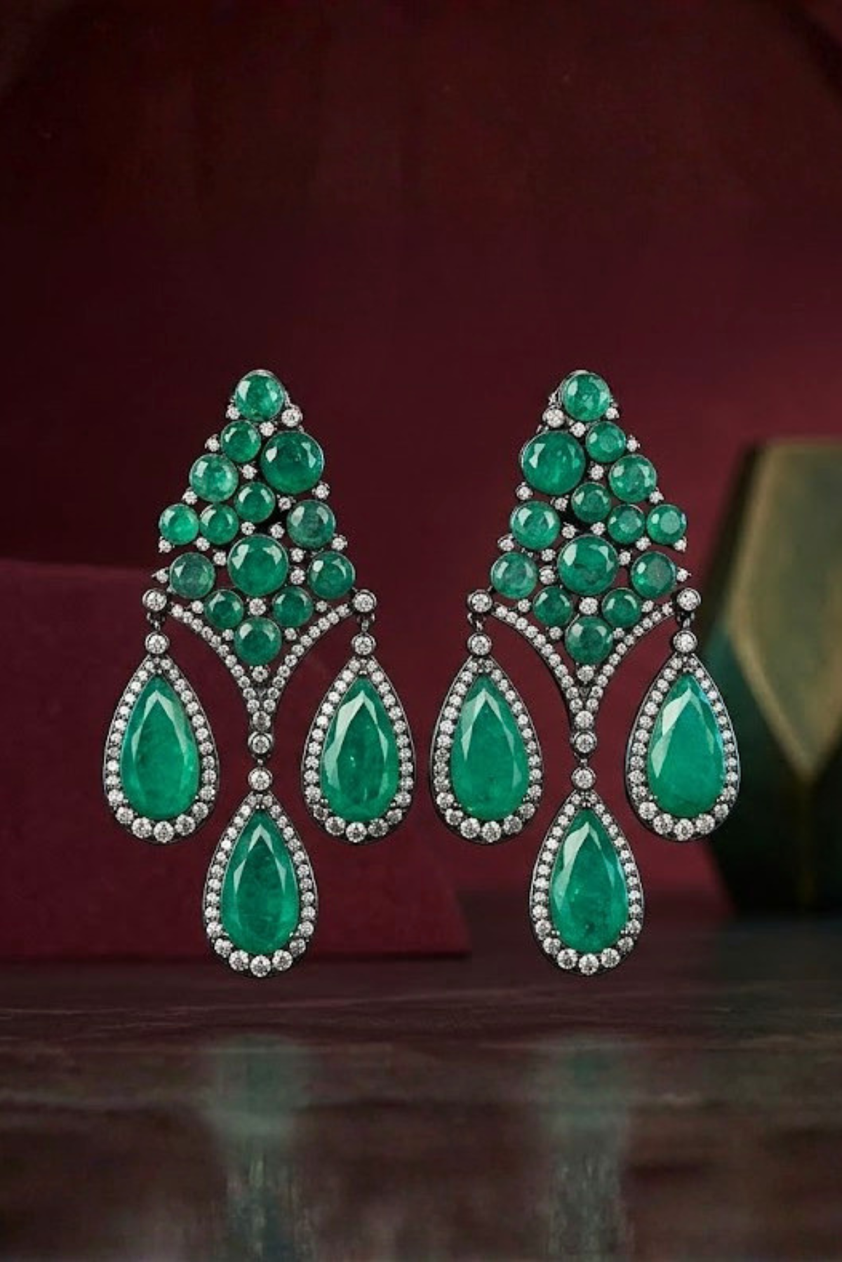 Emerald Chandelier Earrings
