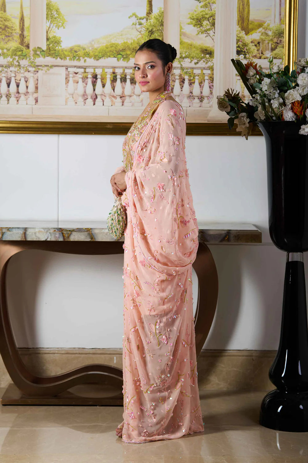 Alohi Embroidery saree drape dress