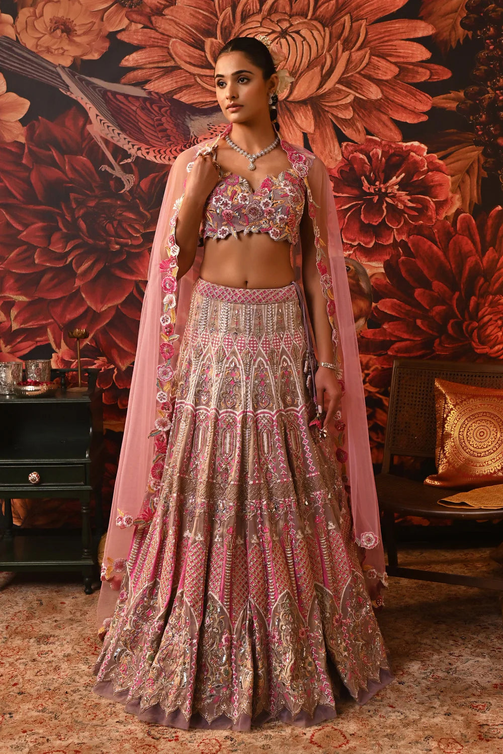 Alora Lehenga with Highlighted Print Set