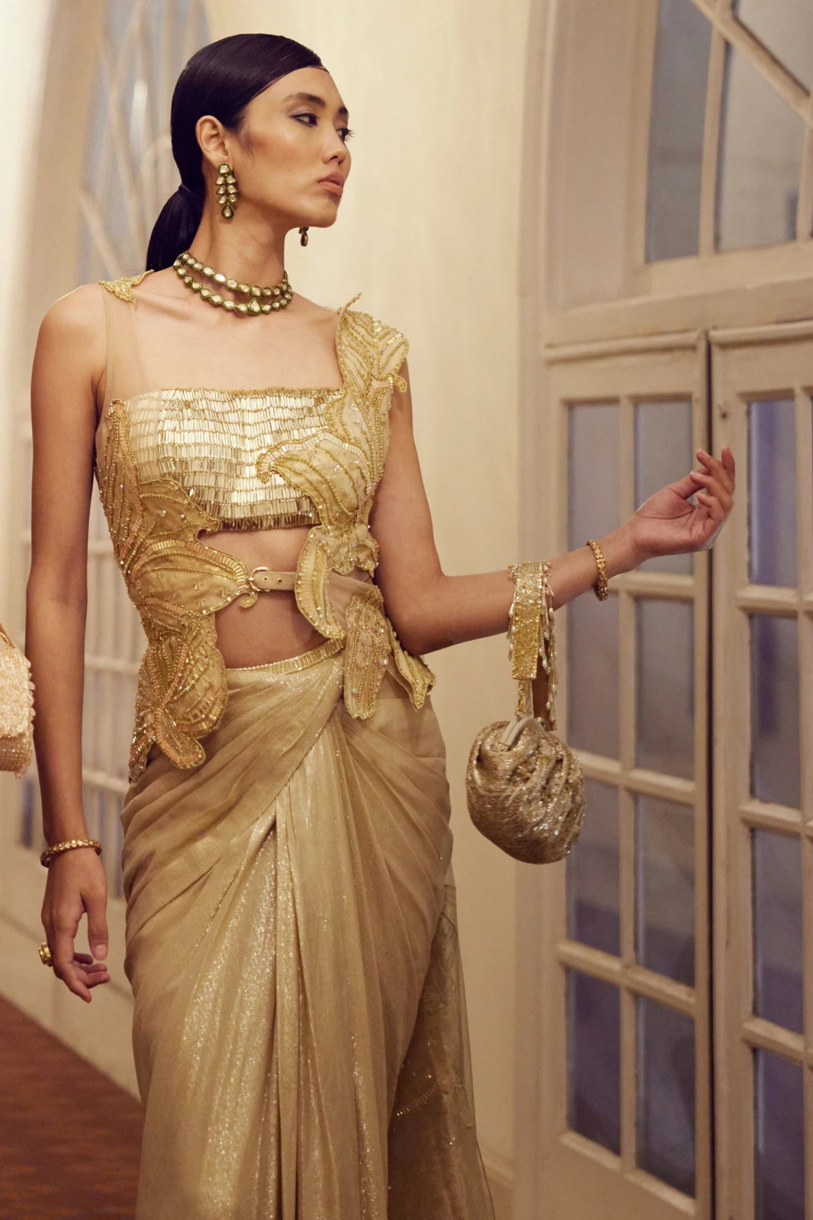 pink saree design online