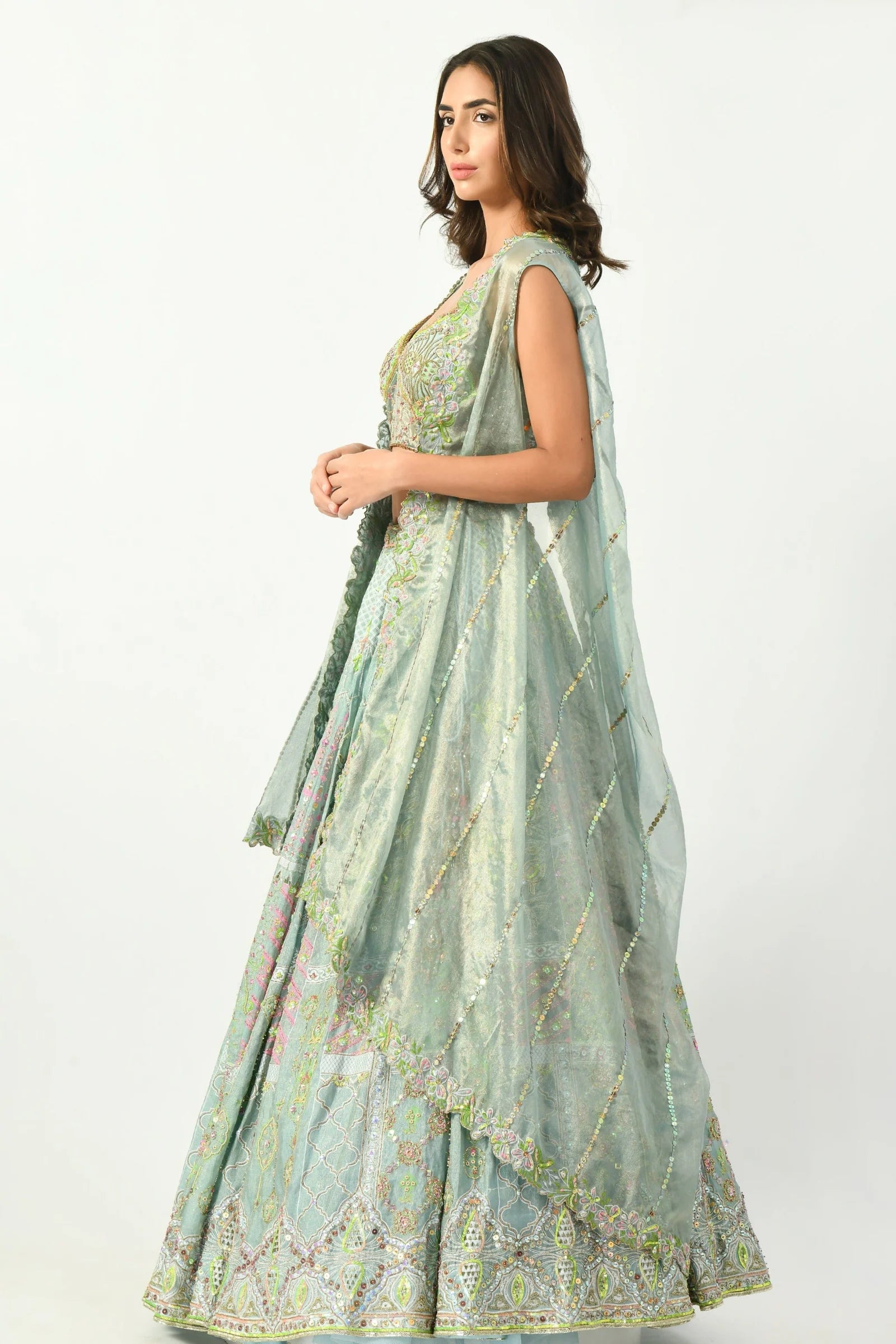 Multicolor designer lehenga