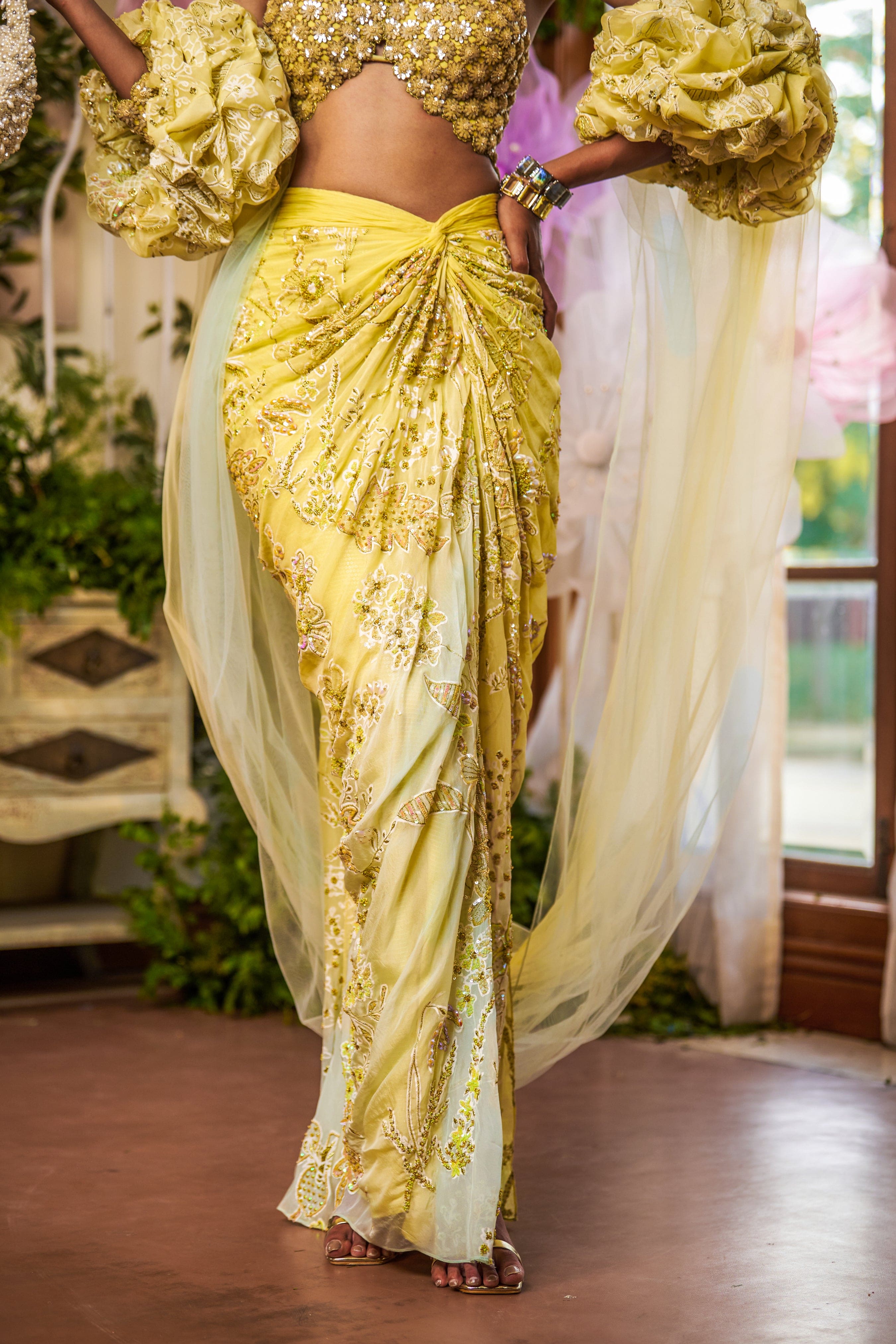 Reva Yellow Designer Saree