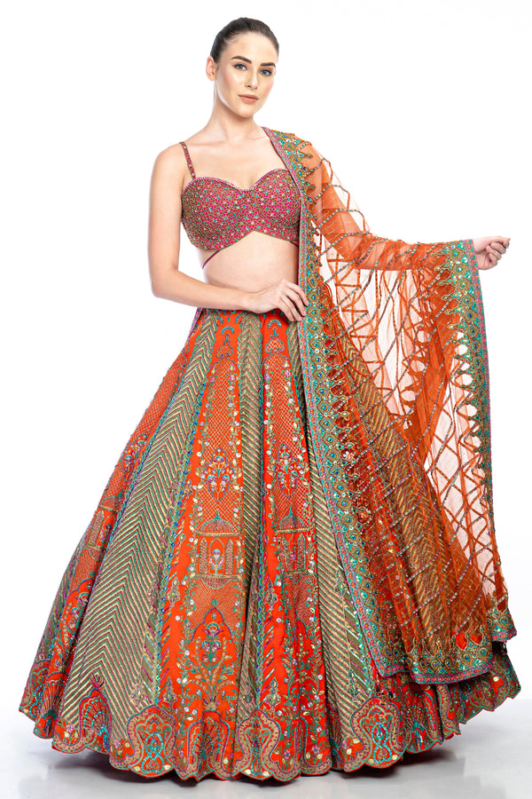 Delhi Designer Lehenga perfect for weddings and festive celebrations in Dubai and UAE.