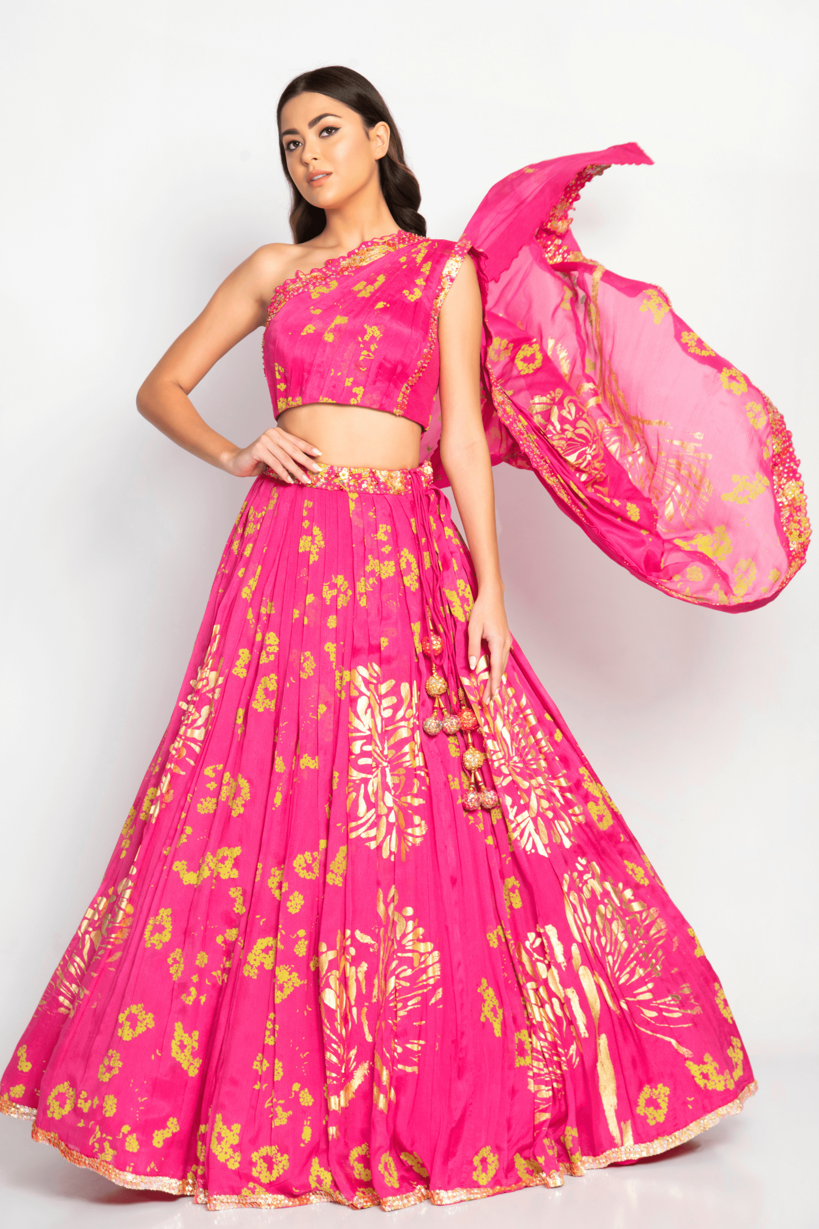 Humaira pink-green lehenga set