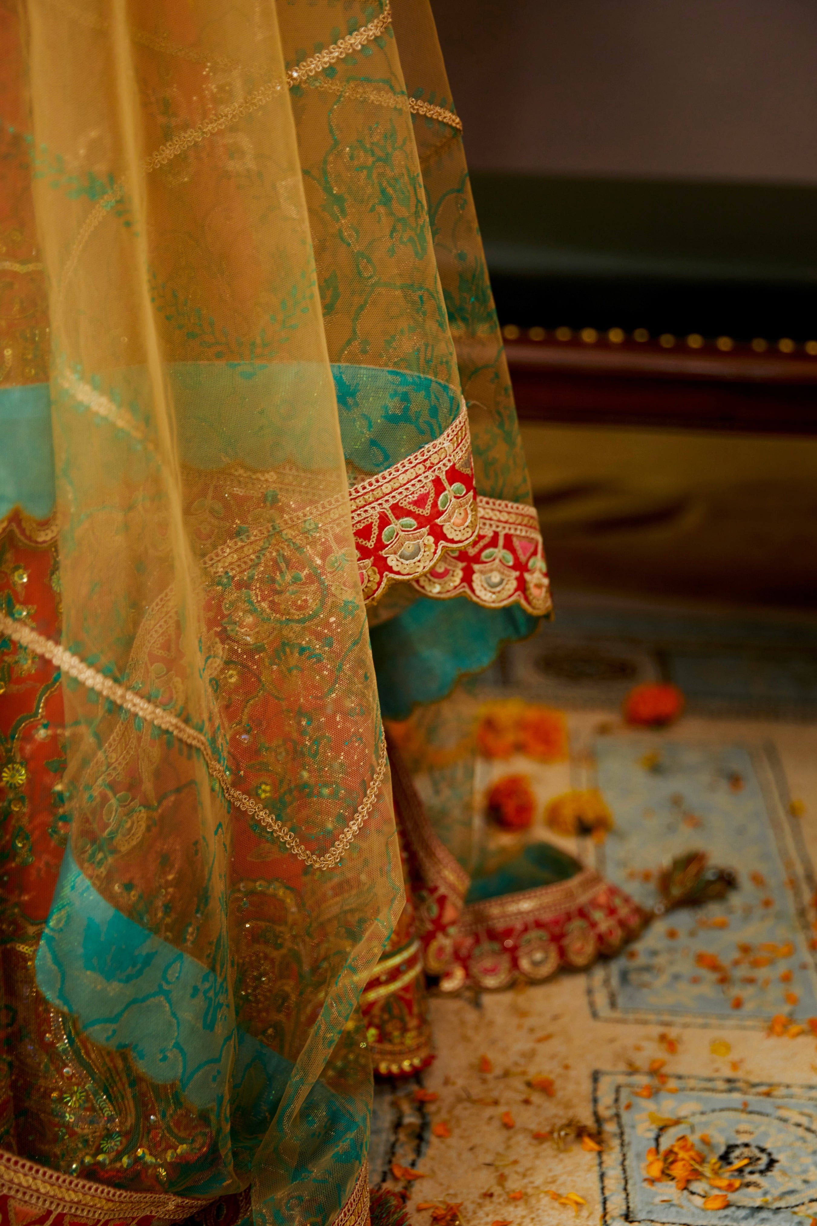 yara lehenga set with net dupatta