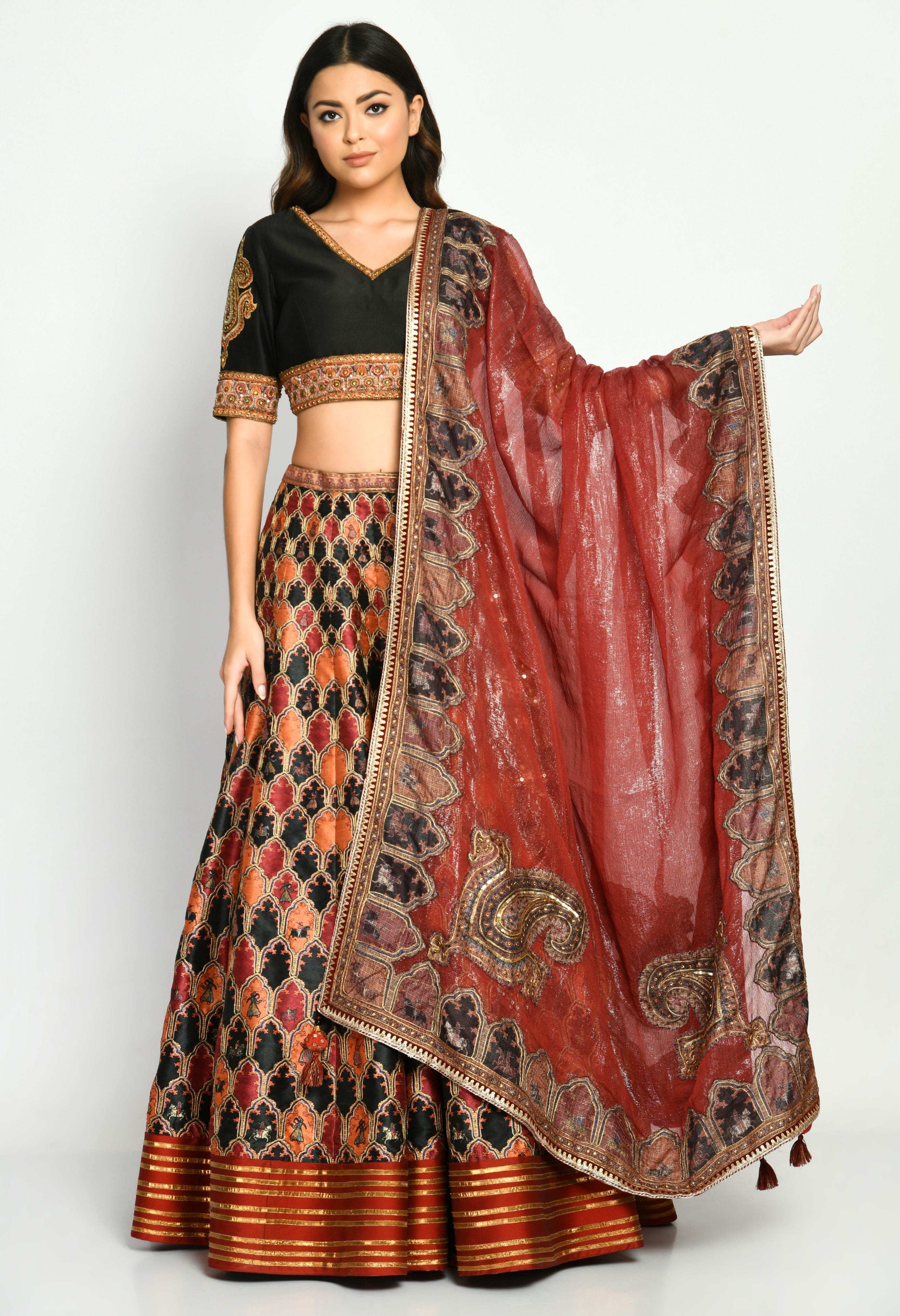 Zahara Lehenga With Highlighted Print Set