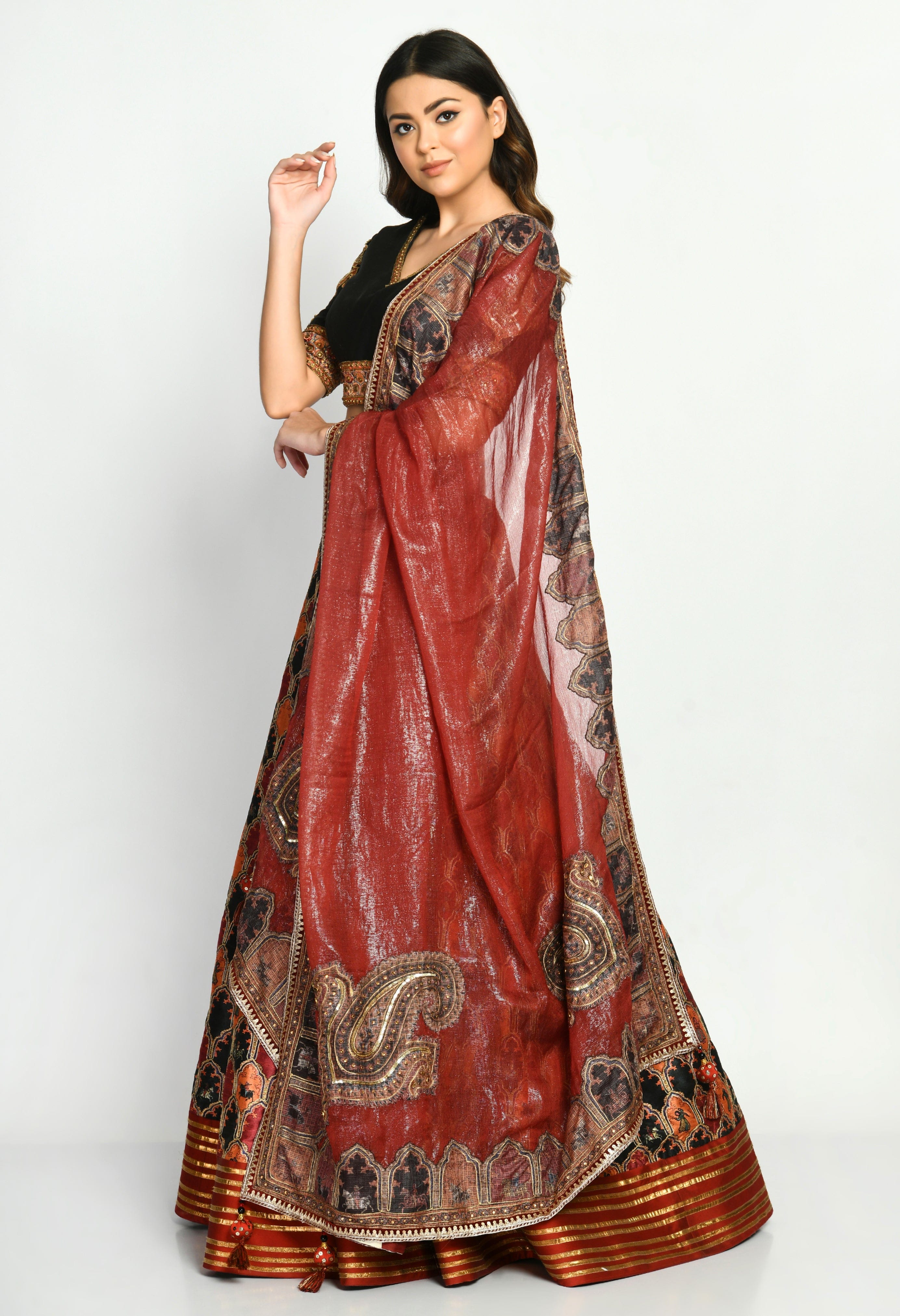 Zahara Lehenga with Embroidered Laced